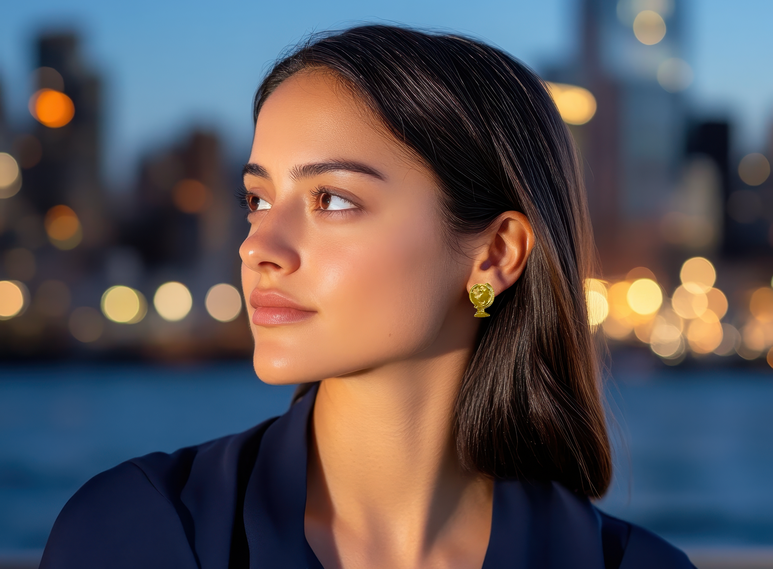 Small Gold Globe Earrings