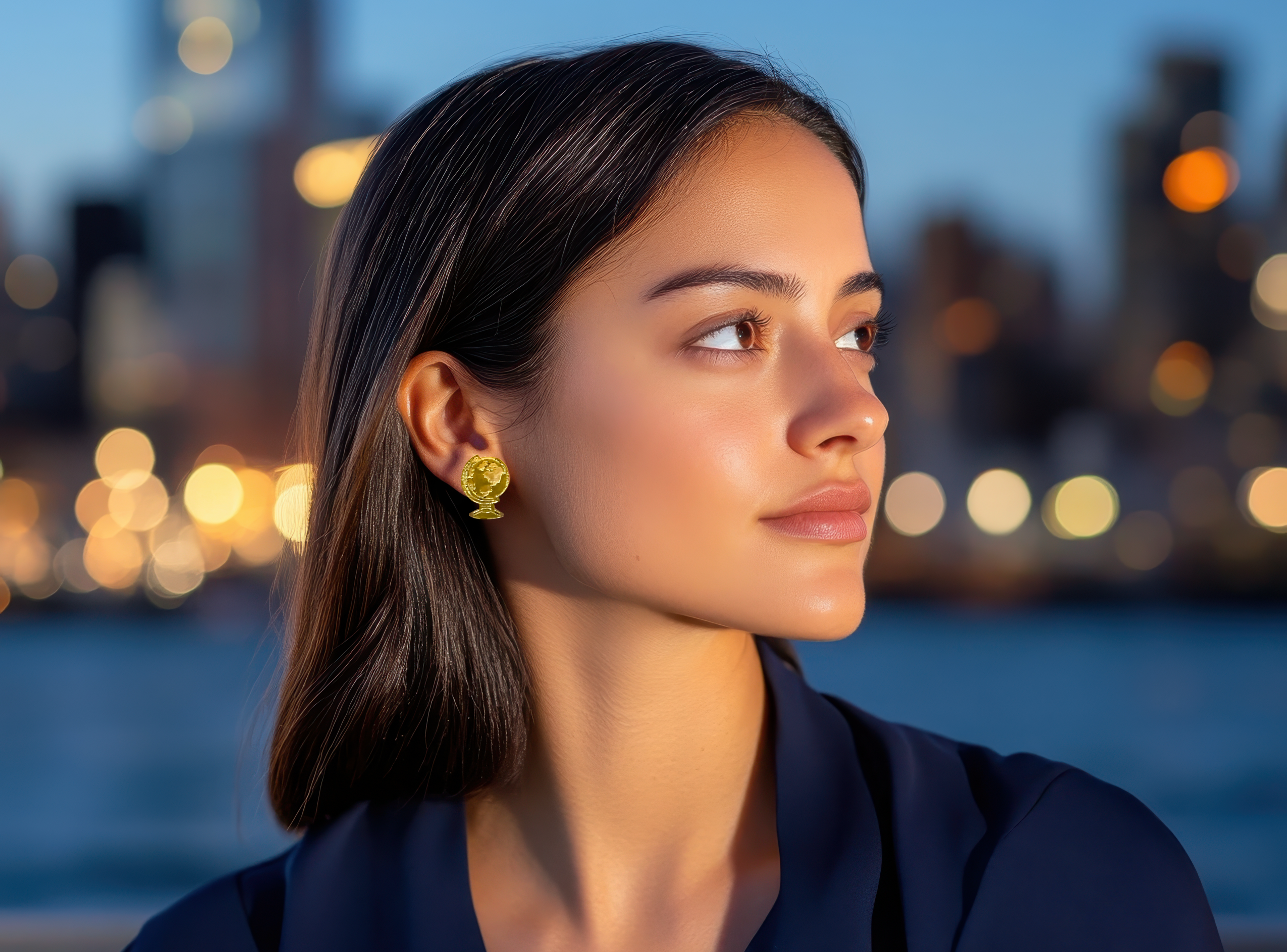Small Gold Globe Earrings