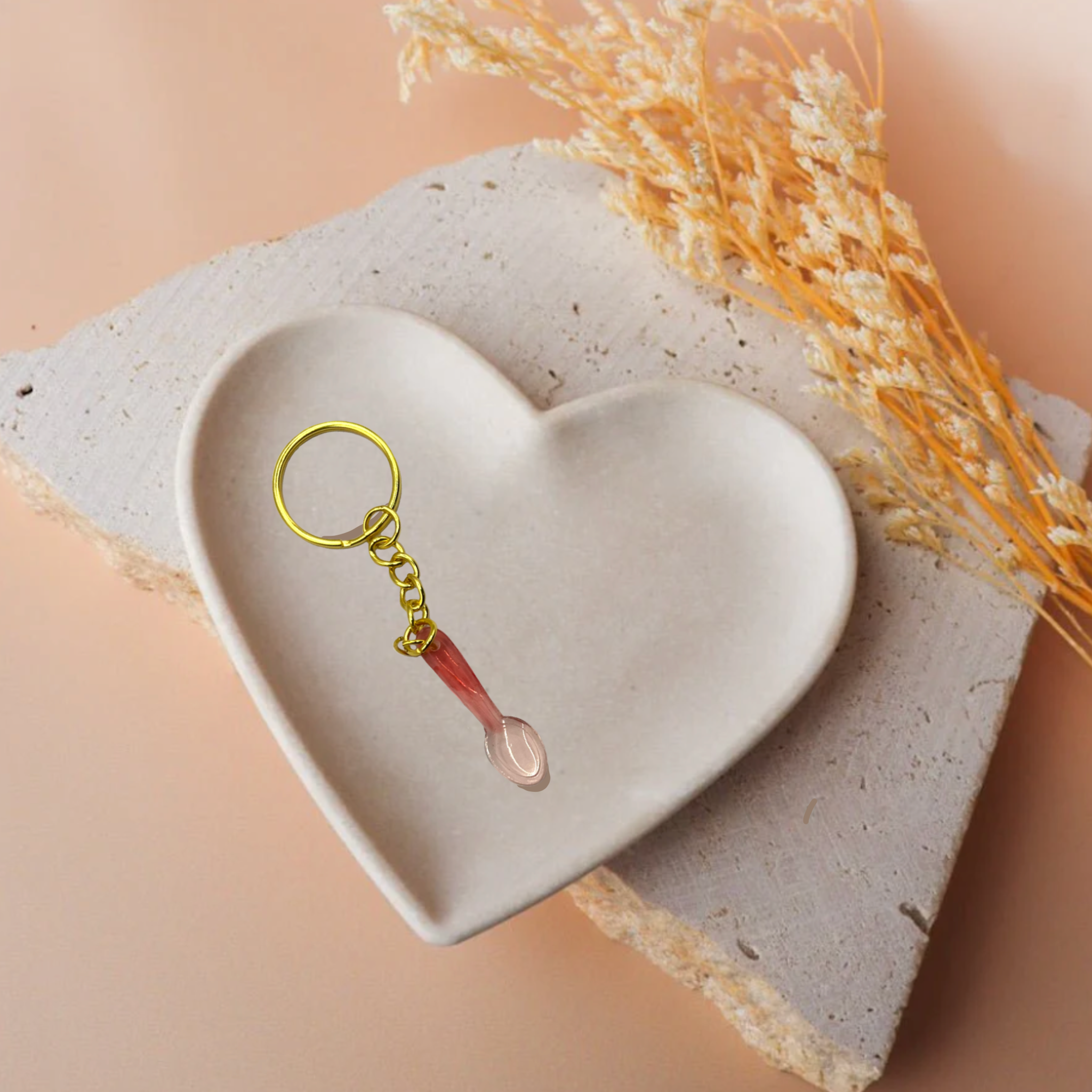 Mini Ombre Coral Spoon Keychain