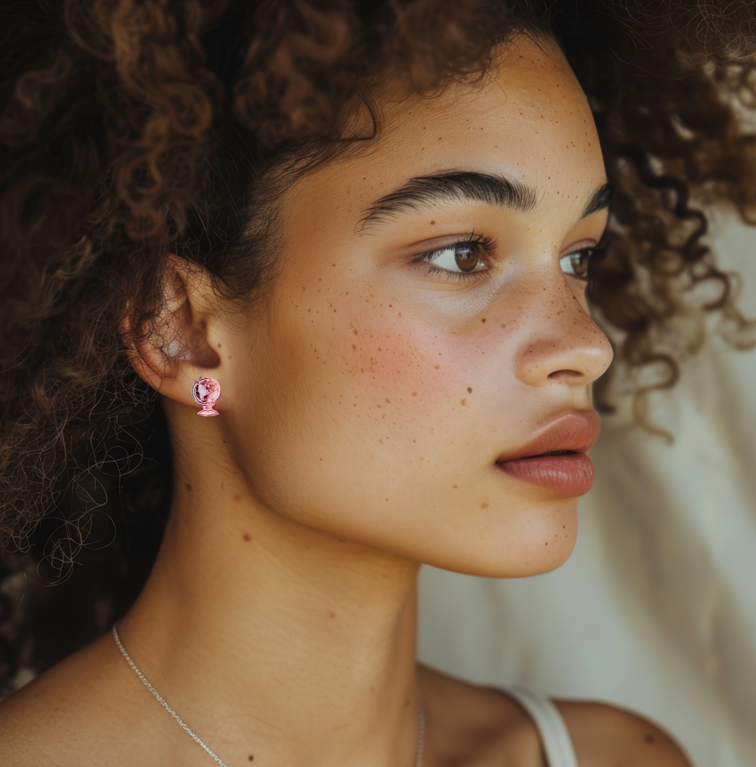Small Gradient Pink Globe Earrings