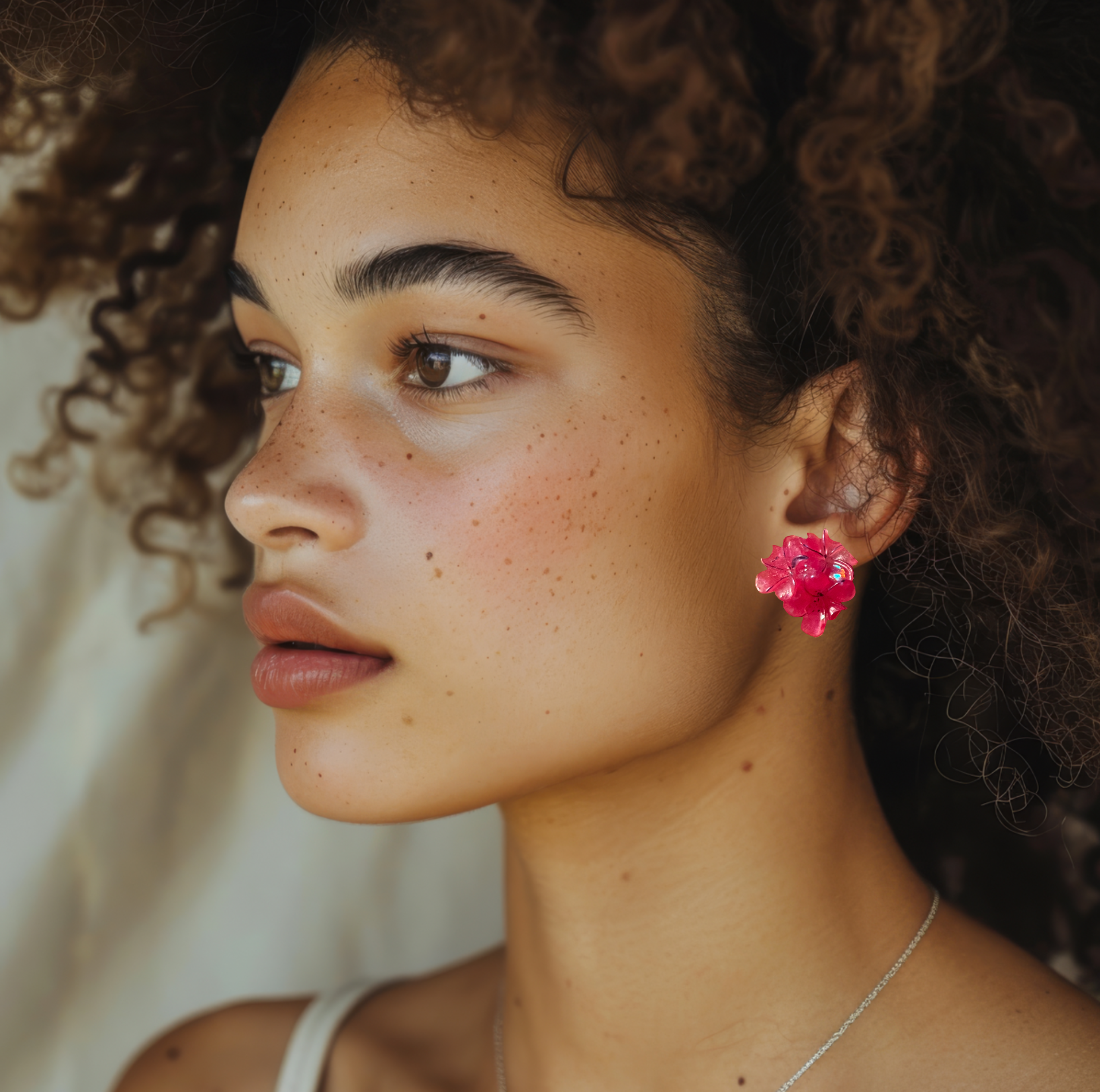 Pink & Purple Plumeria Earrings
