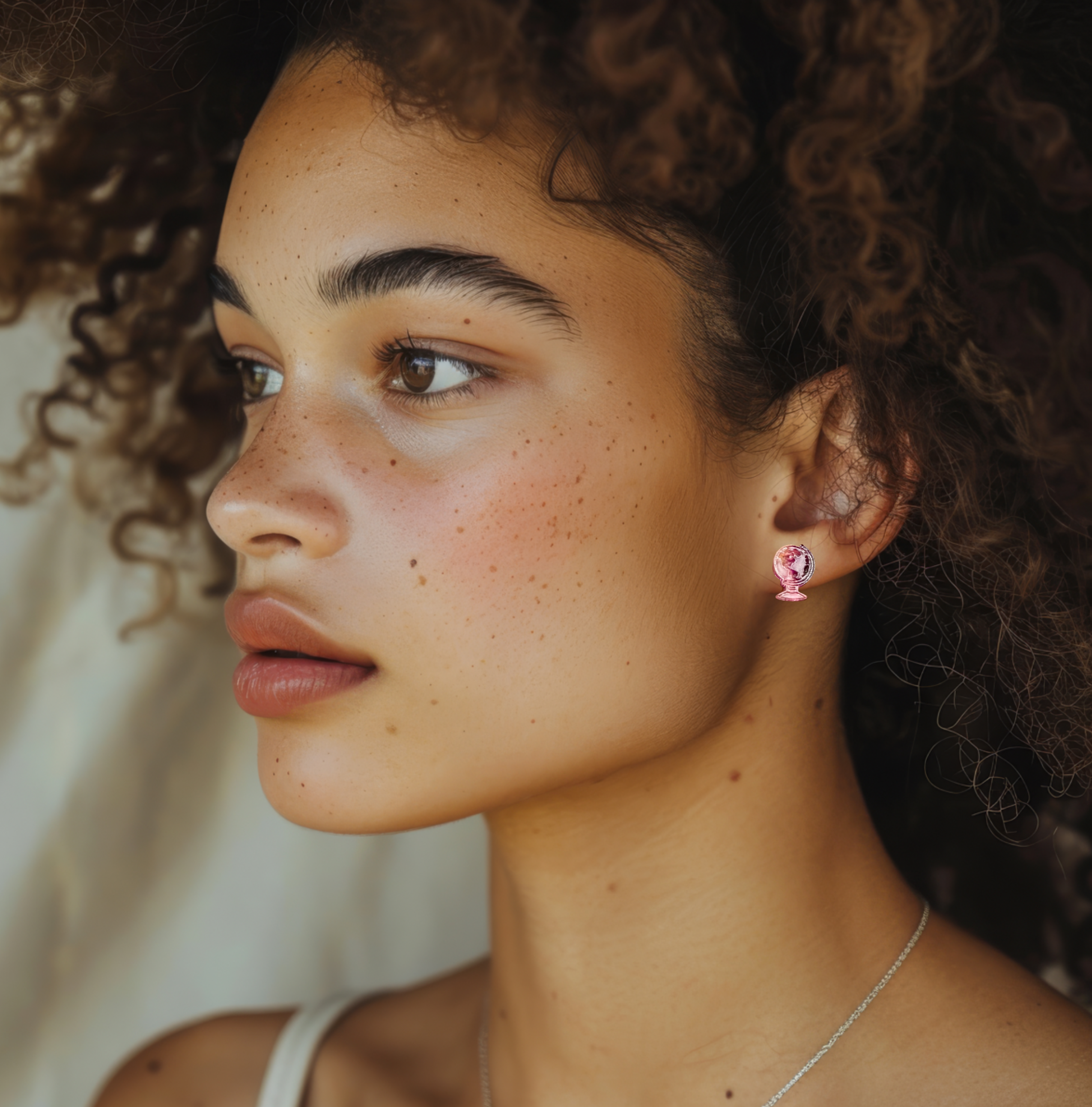 Small Gradient Pink Globe Earrings 