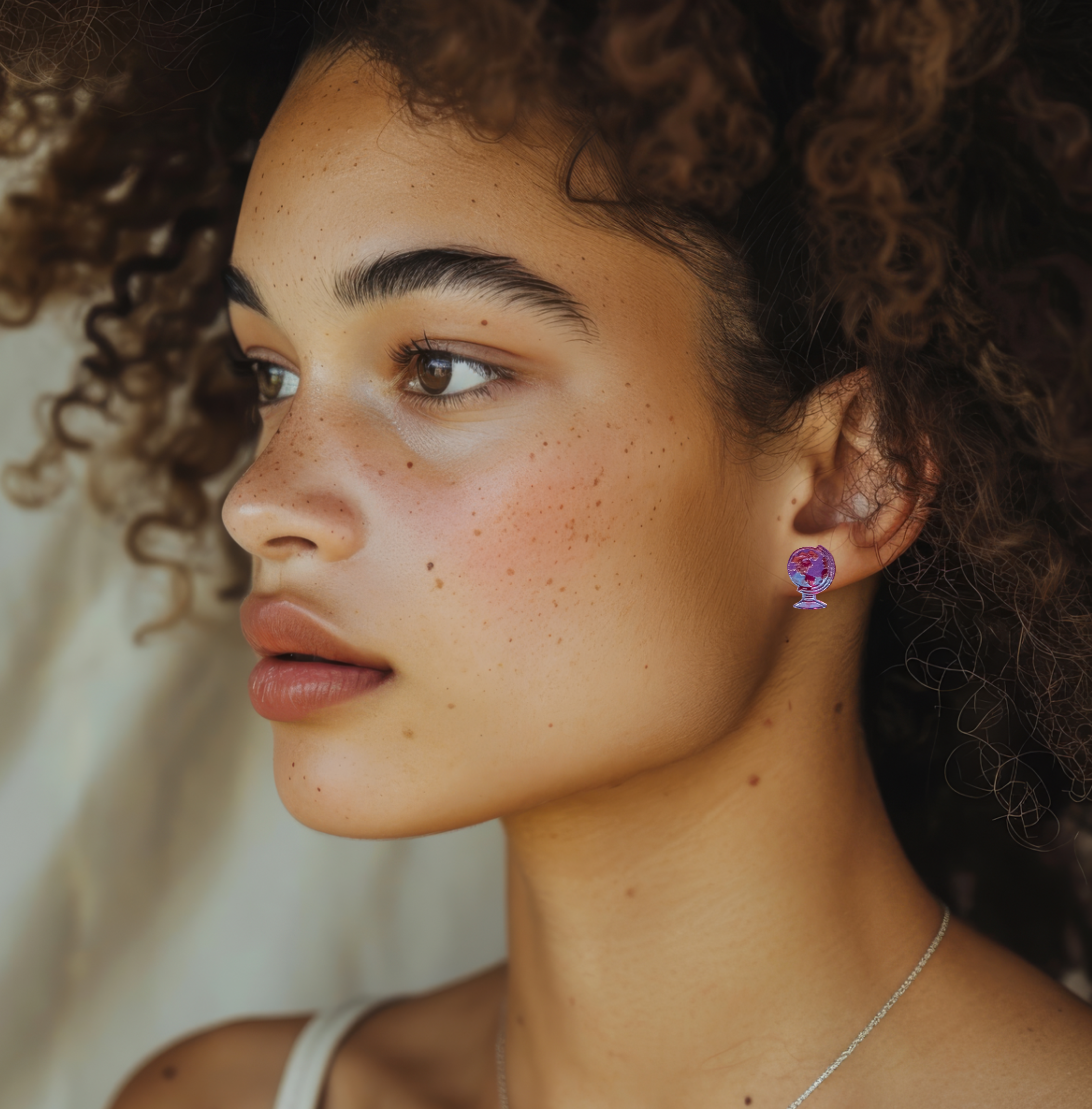 Small Purple, Blue & Pink Globe Earrings