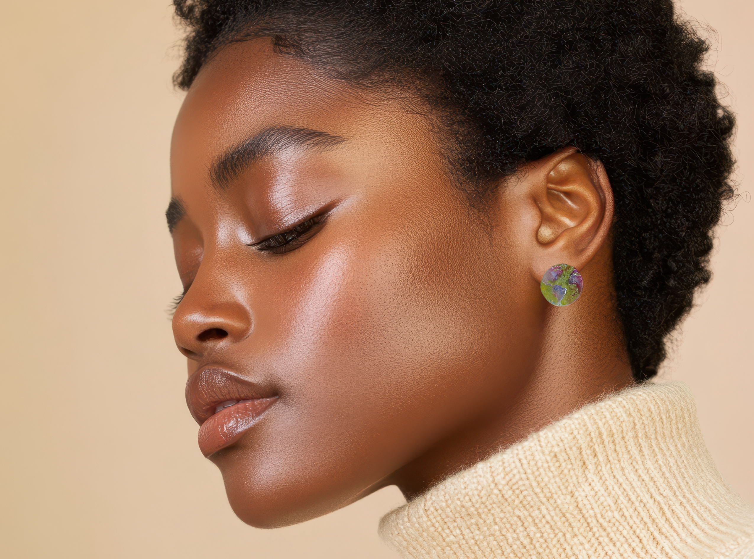 Gold & Fuchsia Large Globe Earrings