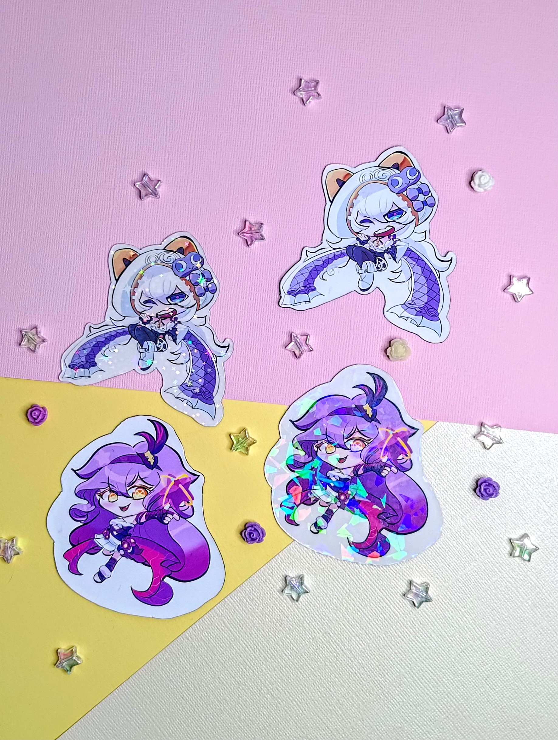 Honkai impact 3rd Sleepy Teri and Magical Sirin magnets and stickers
