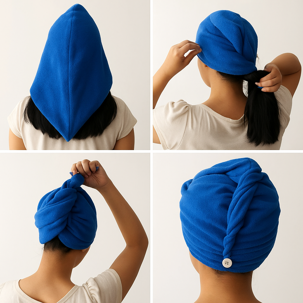 Hair Drying Towel Cap - Pack of 3