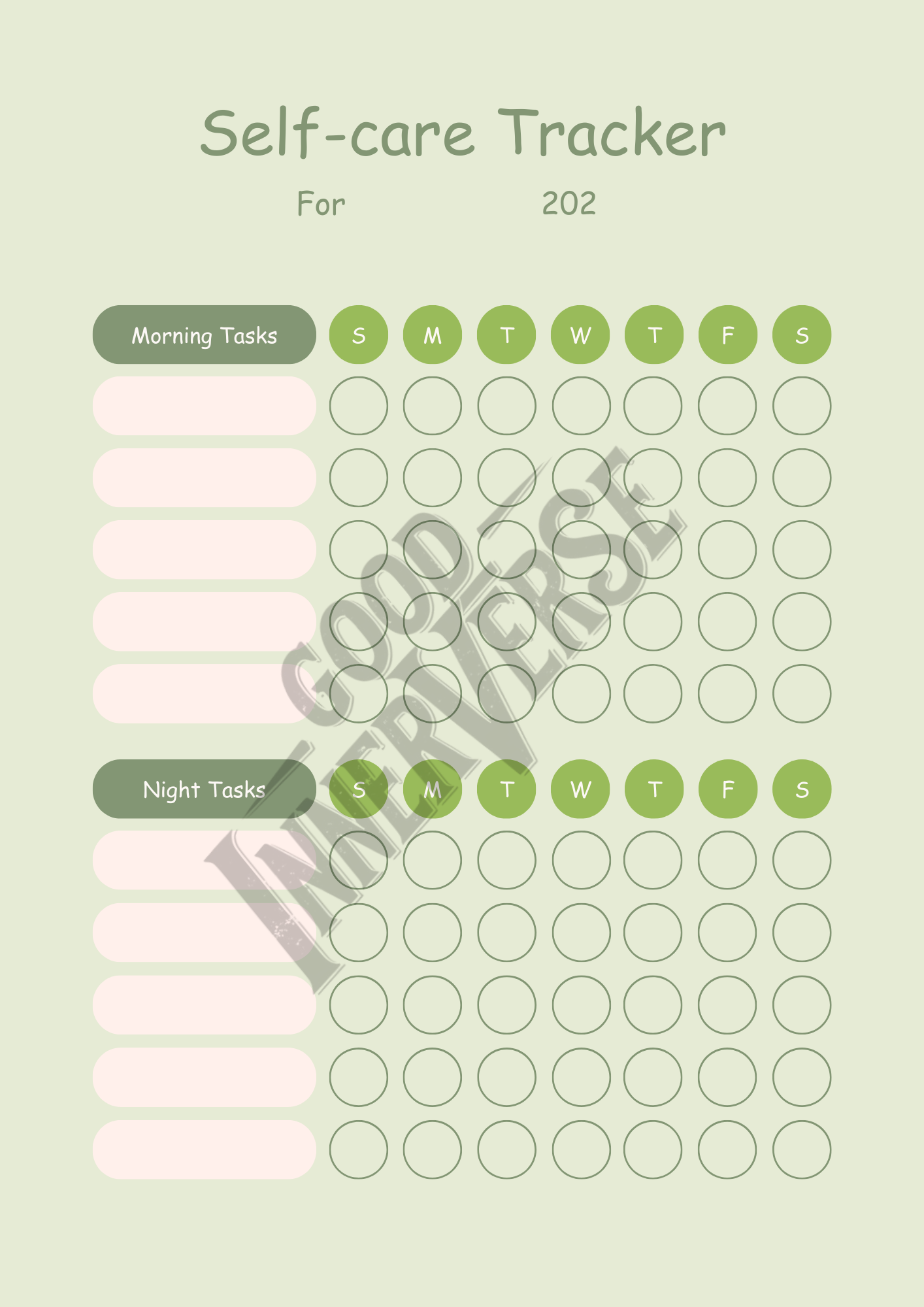Self-Care Planner-Tracker
