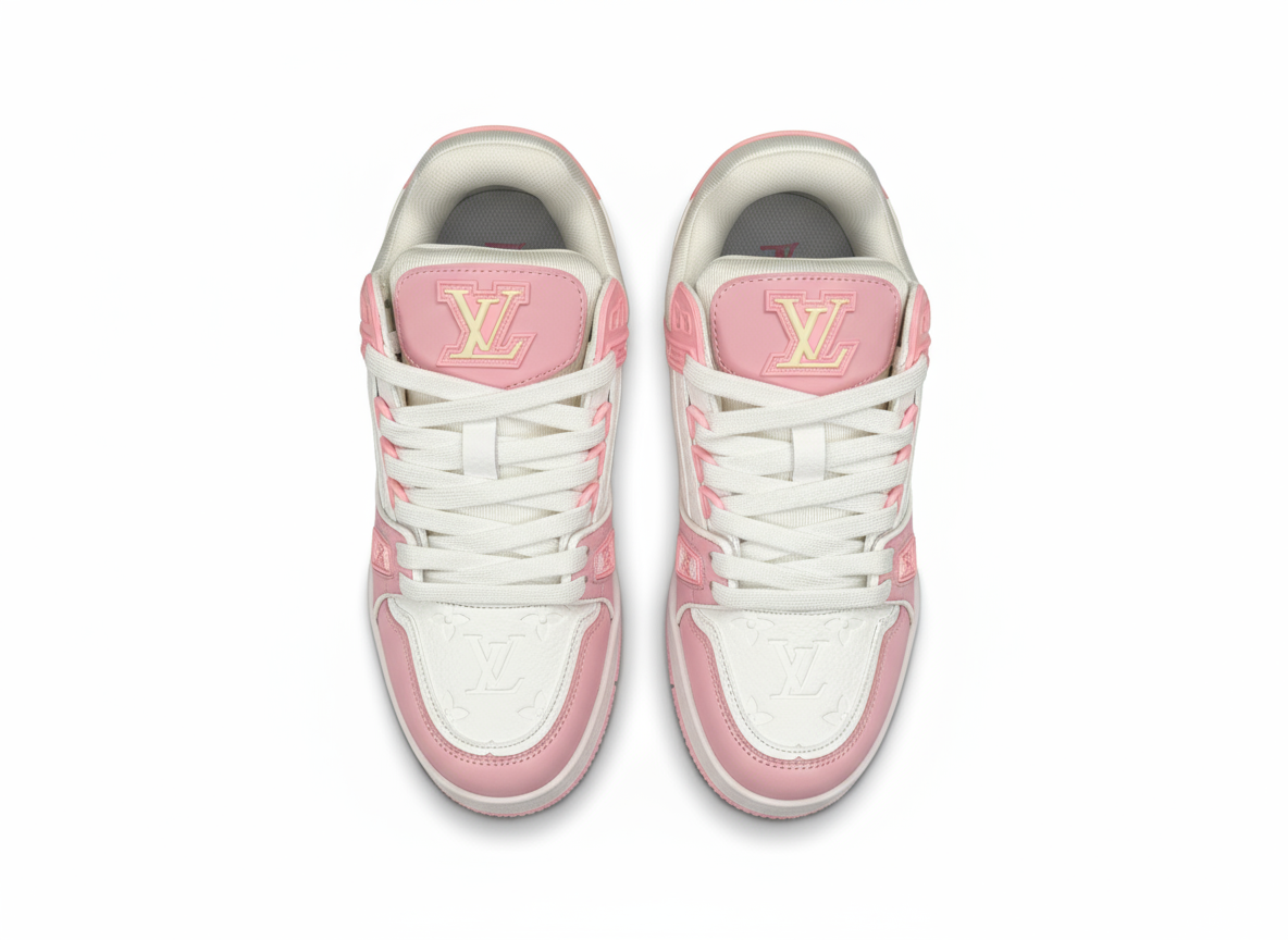 Louis Vuitton Pink and White Sneakers