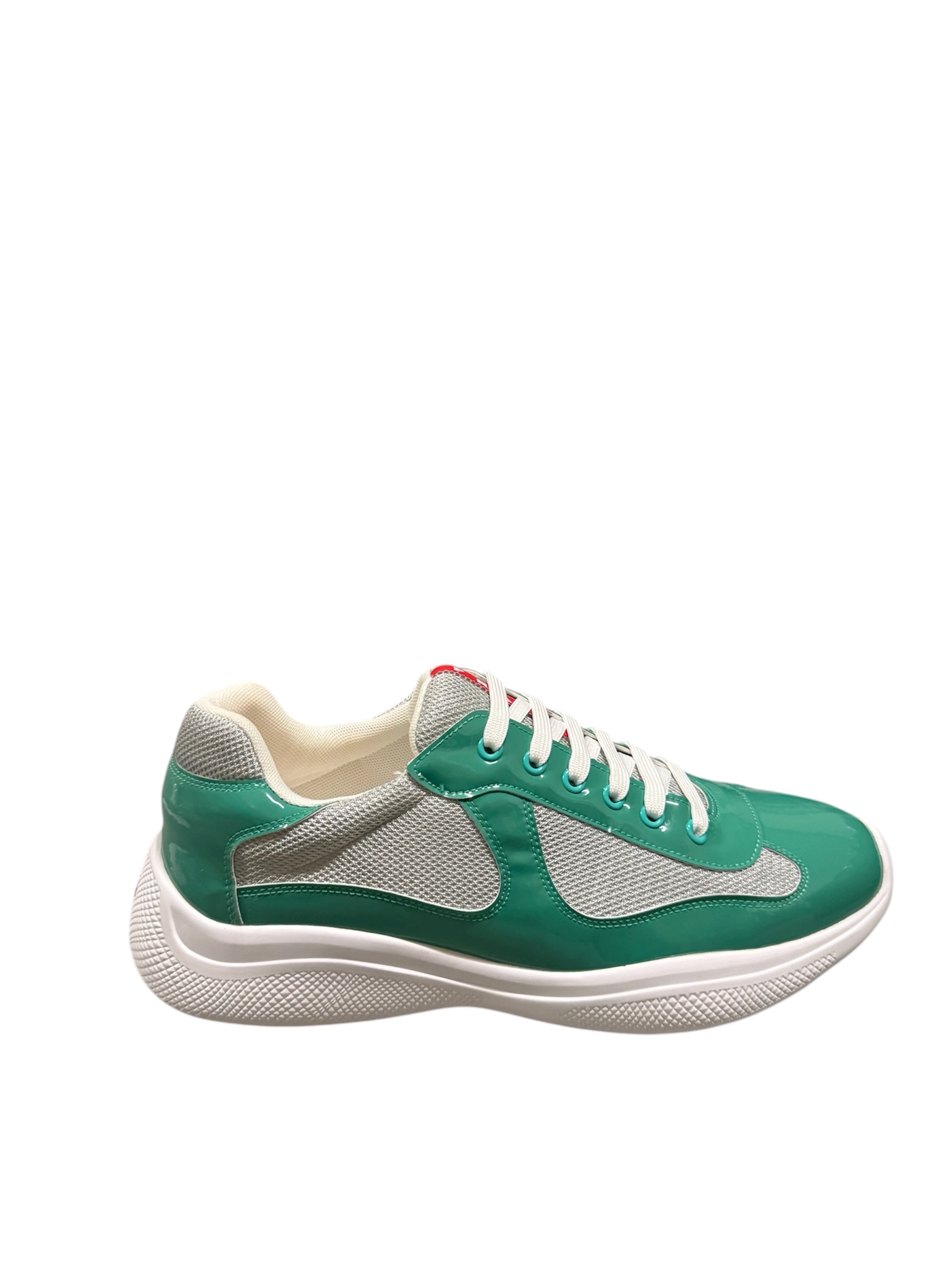 Prada Men's Green Patent Leather Sneakers