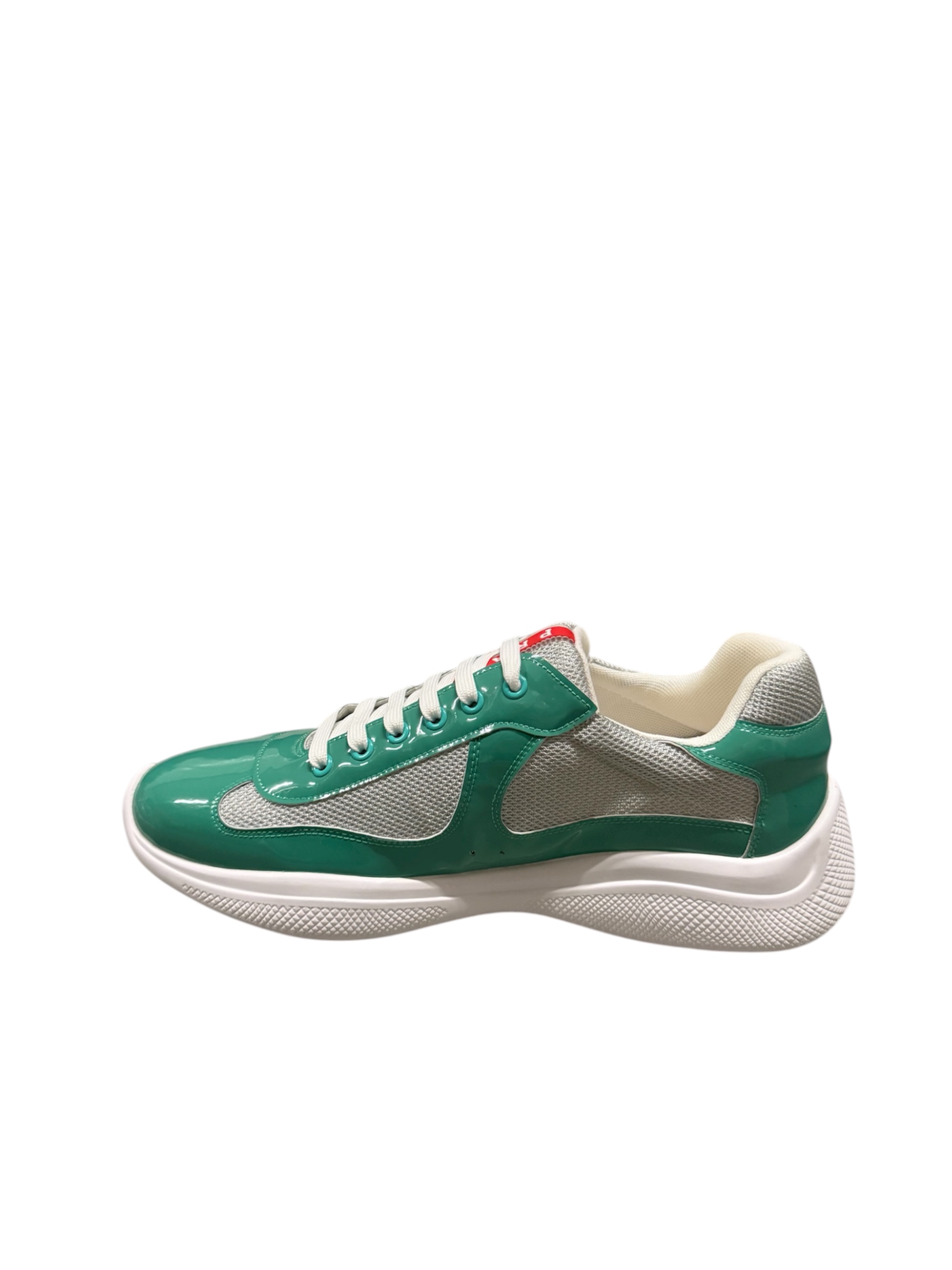 Prada Men's Green Patent Leather Sneakers