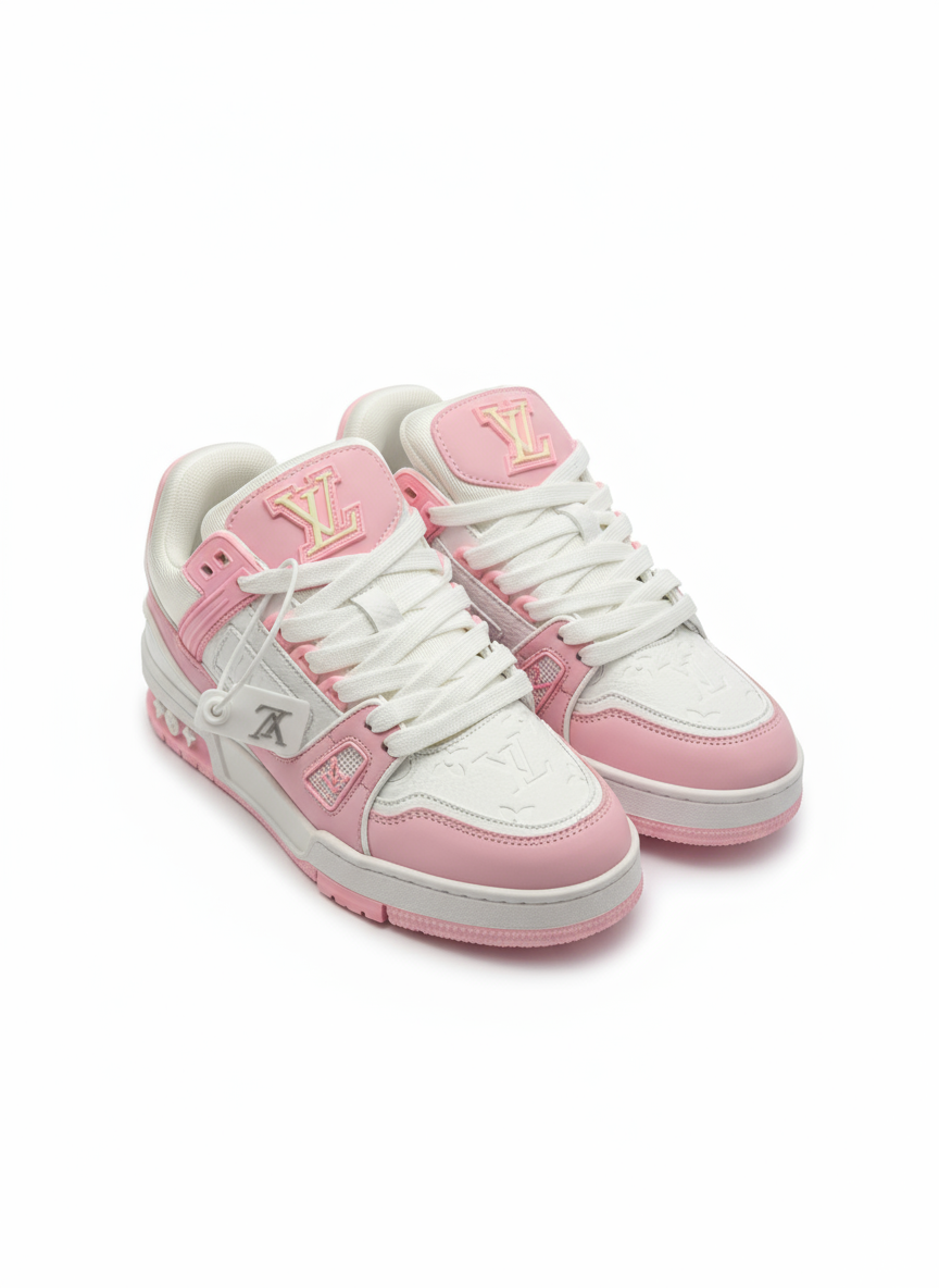 Louis Vuitton Pink and White Sneakers