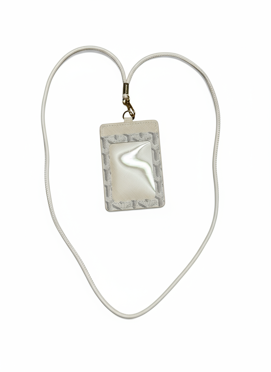 White Card Holder Necklace