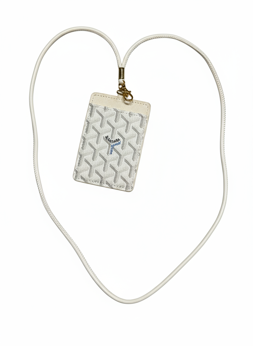 White Card Holder Necklace