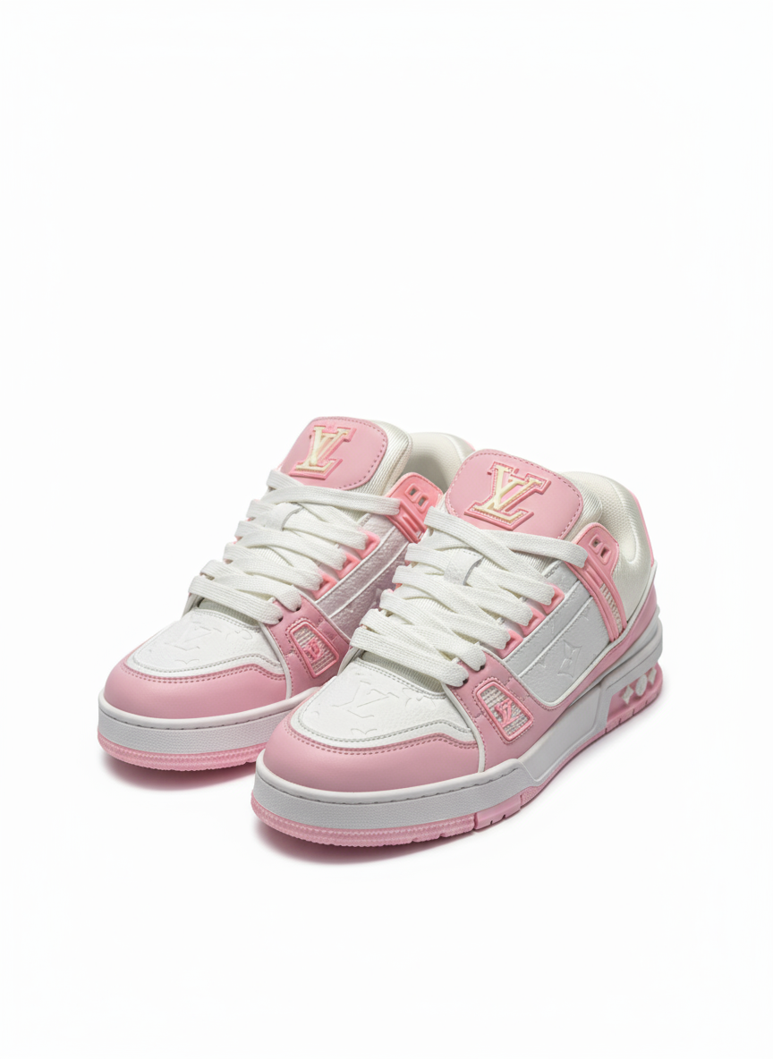 Louis Vuitton Pink and White Sneakers