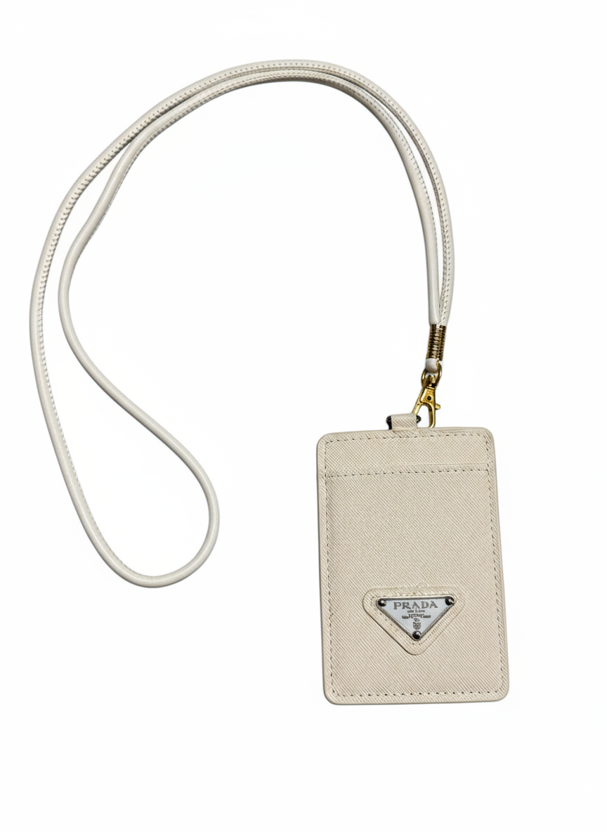 Prada Beige Leather Card Holder