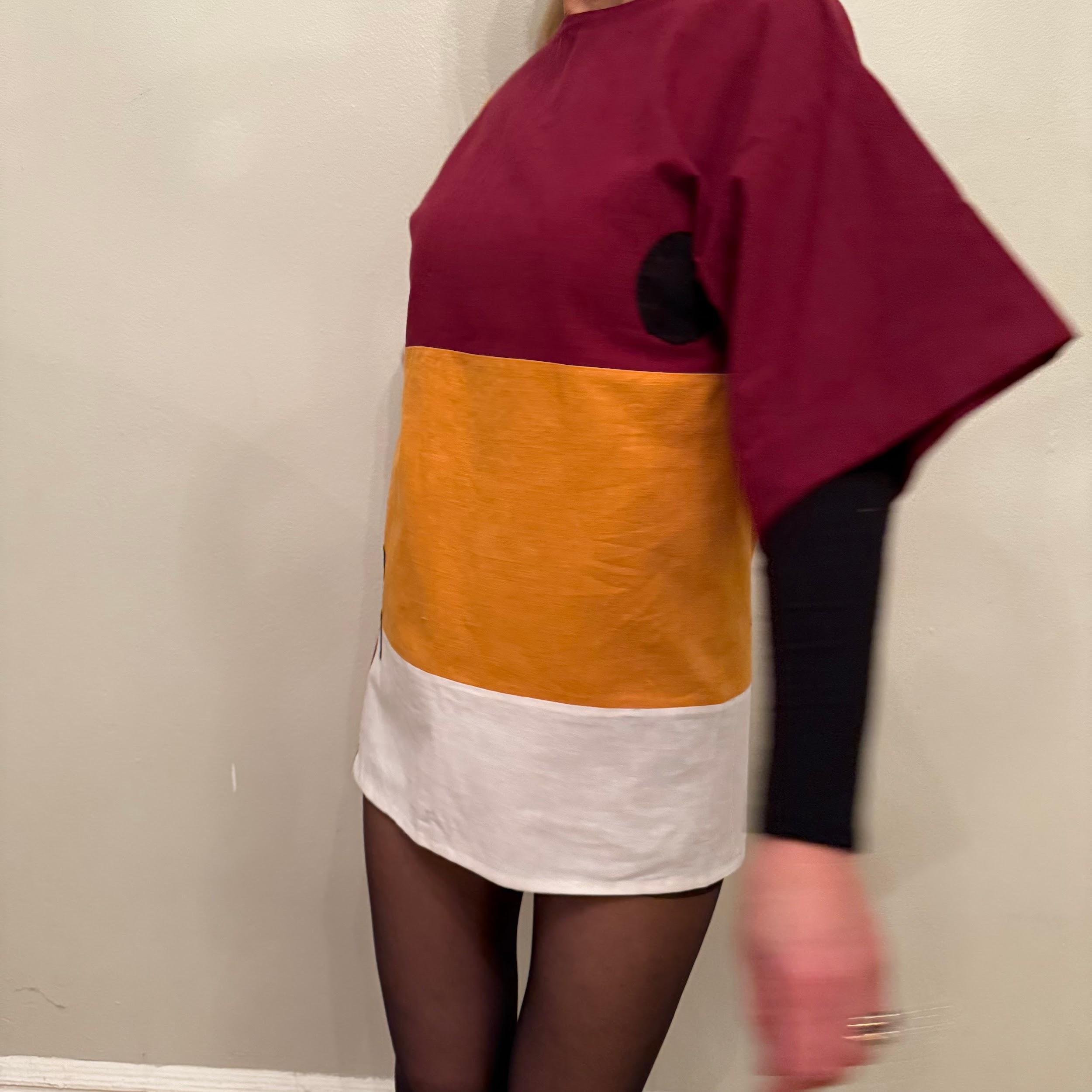 SHORT TRICOLOR DRESS