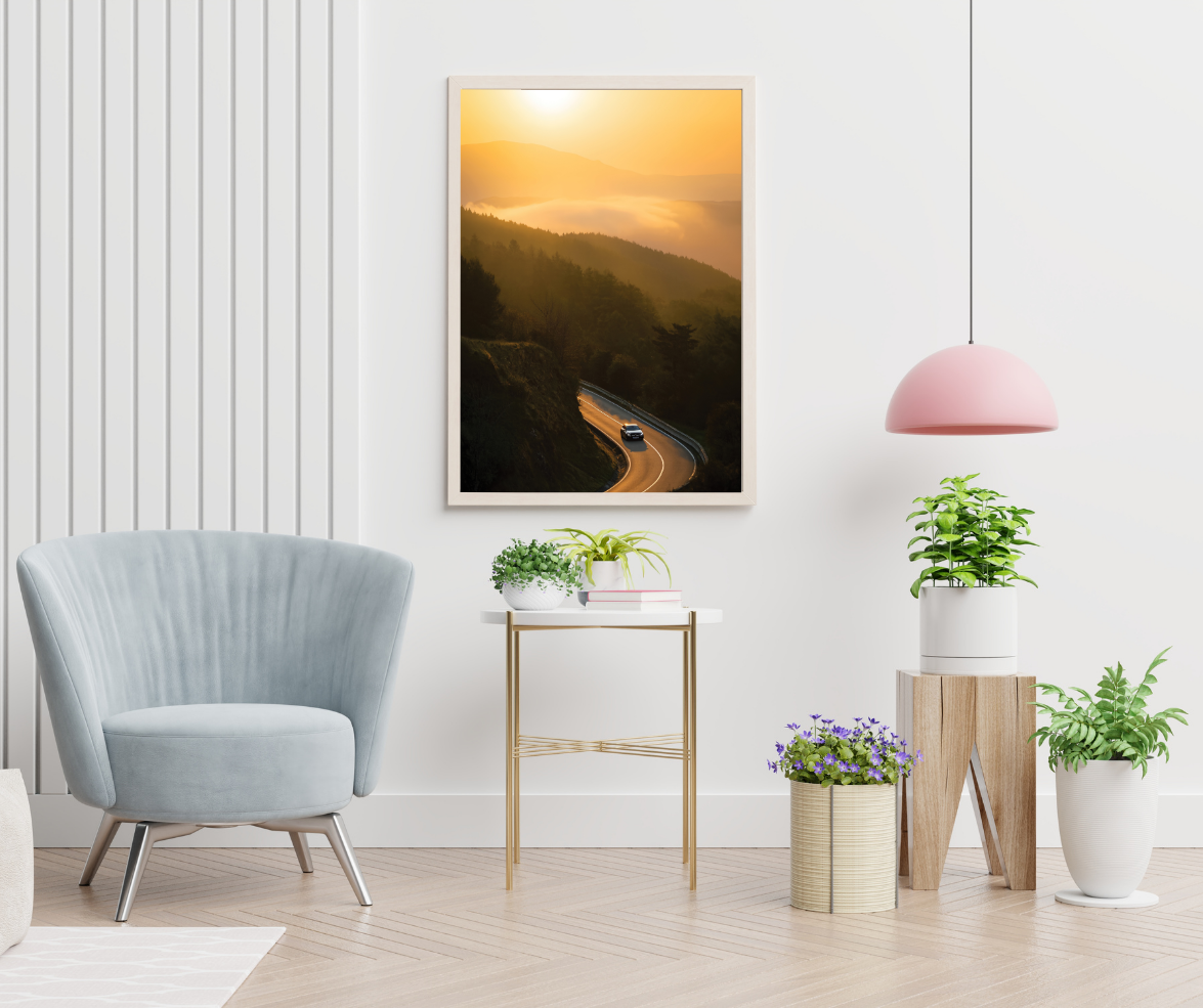 1 Asturias Landscape – Dreamy Spain Travel Decor "Golden Pathways" A