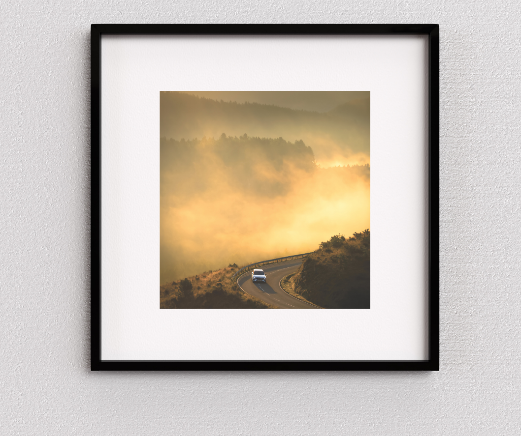 1 Asturias Landscape – Dreamy Spain Travel Decor "Golden Pathways" D