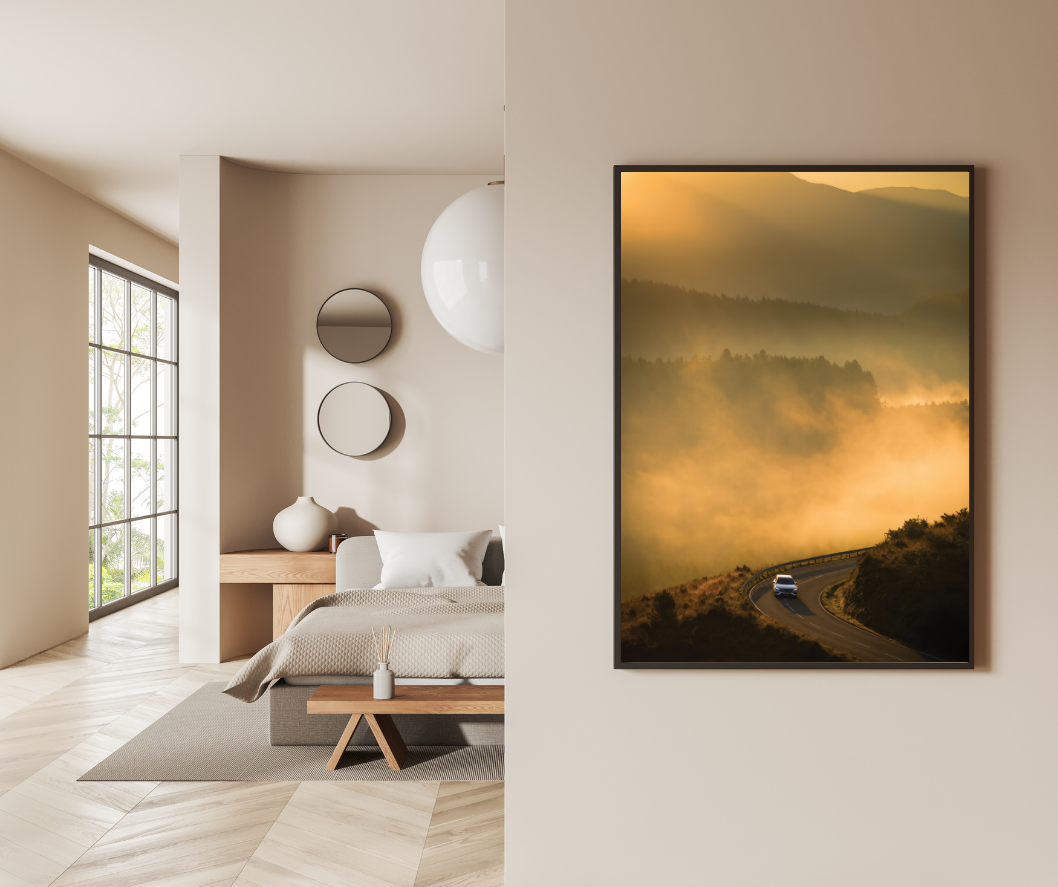 1 Asturias Landscape – Dreamy Spain Travel Decor "Golden Pathways" D