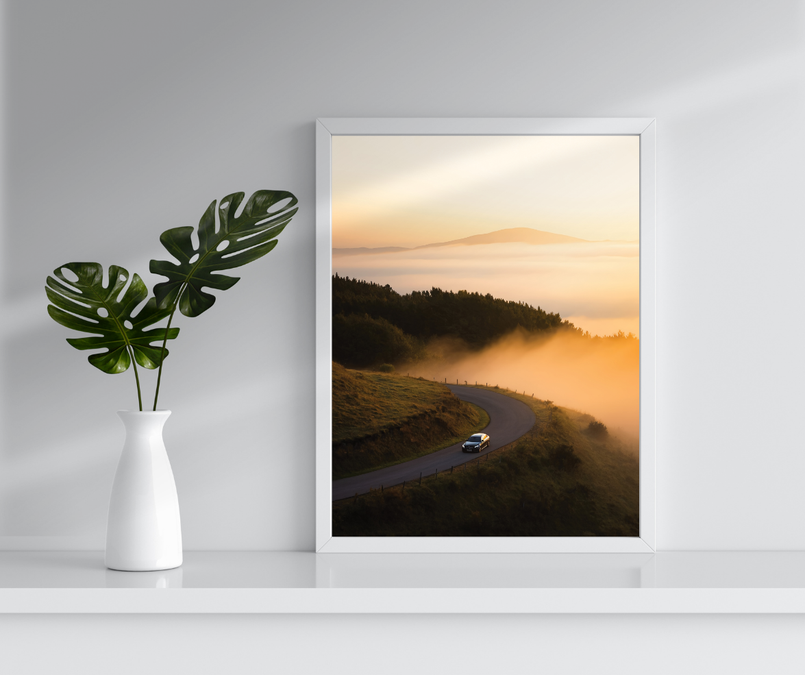 4 Asturias Landscape – Dreamy Spain Travel Decor "Golden Pathways" Collection