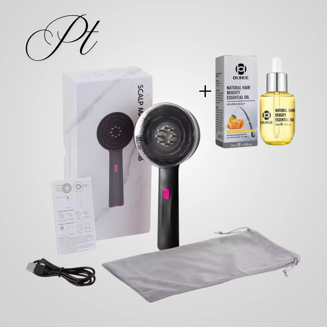 Cepillo eléctrico de masaje para el cabello con luz infrarroja