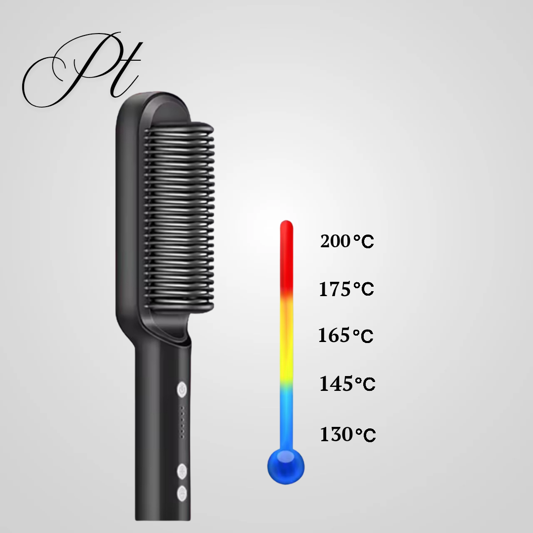 Plancha de pelo de cerámica 2 en 1 con peine calefactor