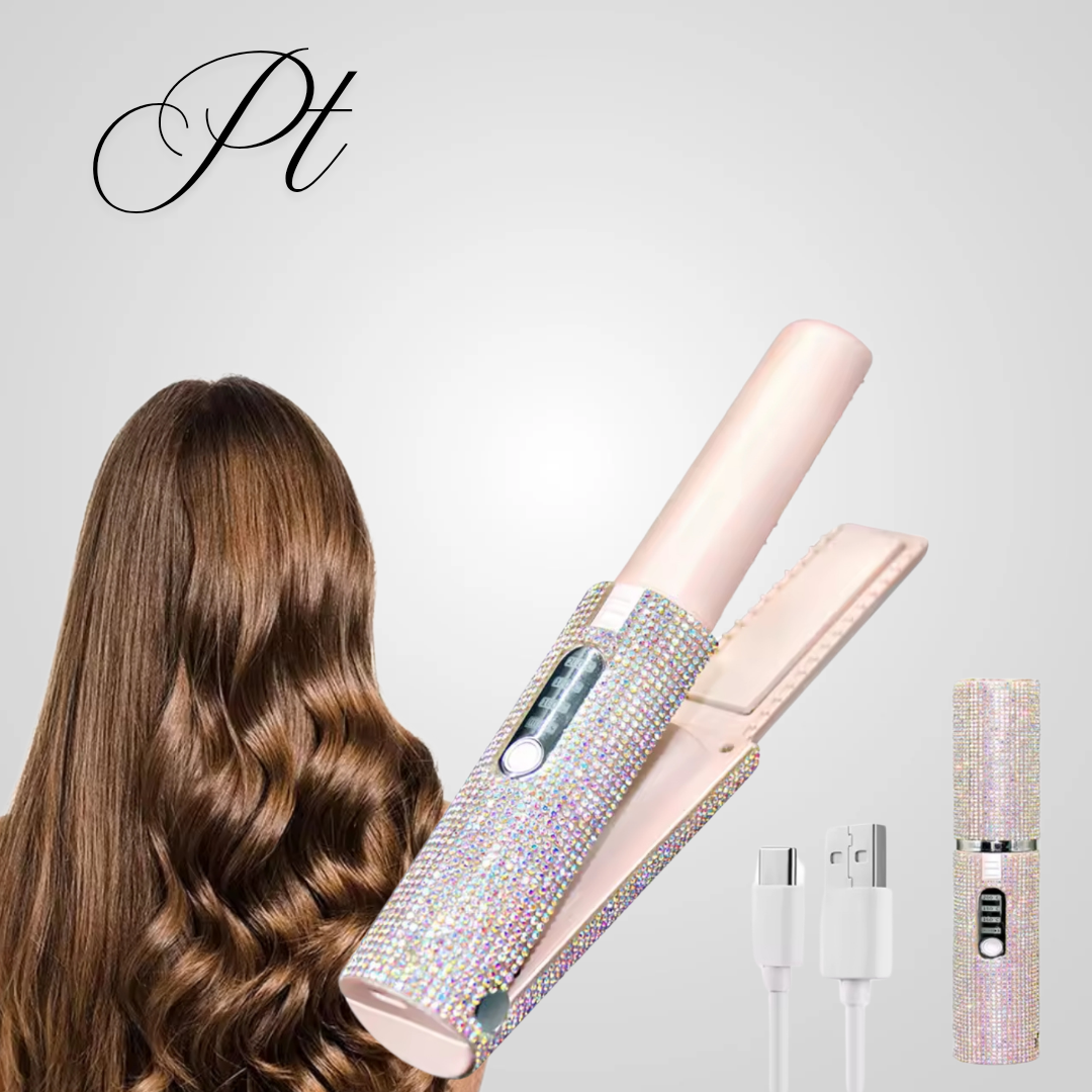 Miniplancha/rizadora elegante 2 en 1 con carga USB