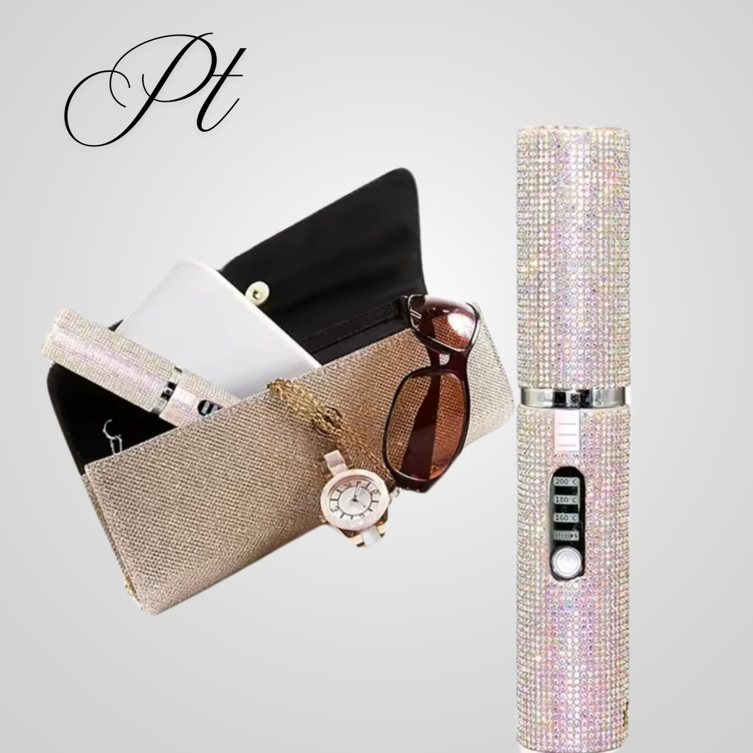 Miniplancha/rizadora elegante 2 en 1 con carga USB