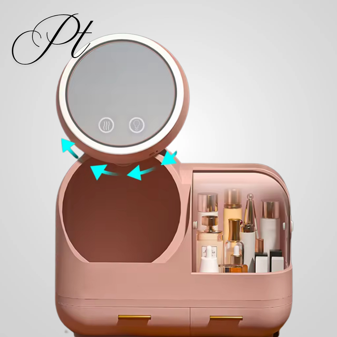 Organizador de cosméticos con ventilador incorporado