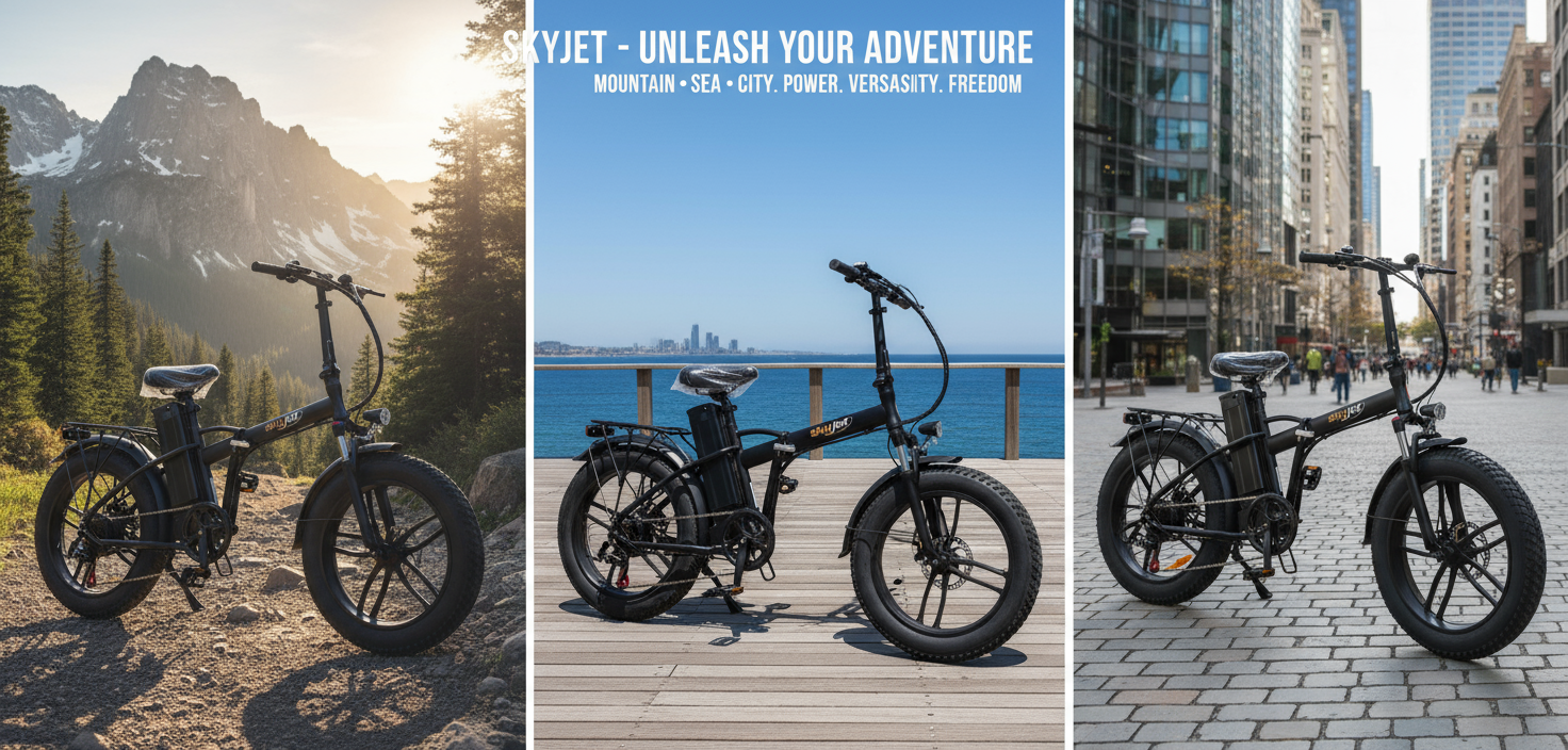  Bicicletta elettrica pieghevole Skyjet – Fat Bike da montagna