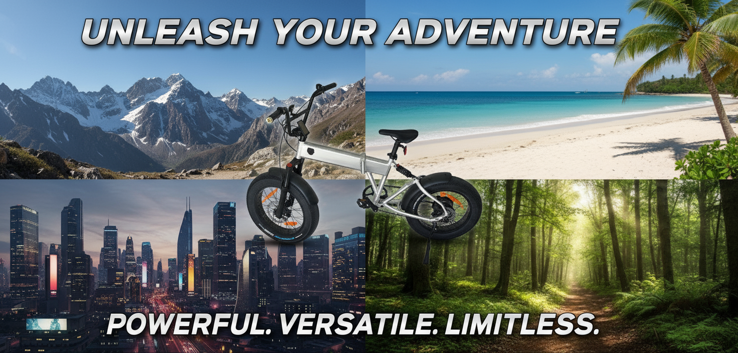 Bici Elettrica Pieghevole Fat Bike schiano