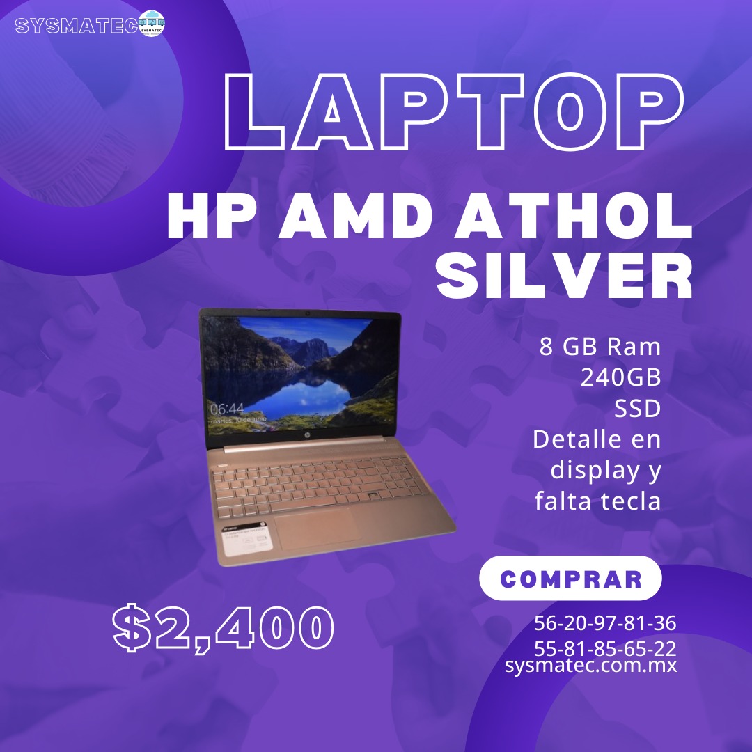 Laptop HP AMD Athol Silver