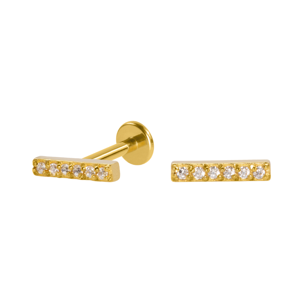 LABRET AÇO PVD R/I BARRINHA C/ ZIRCÔNIA