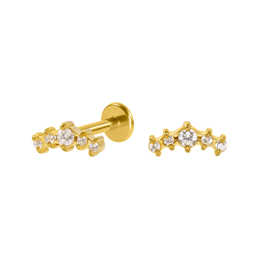 LABRET AÇO PVD R/I CLUSTER 5 PEDRAS