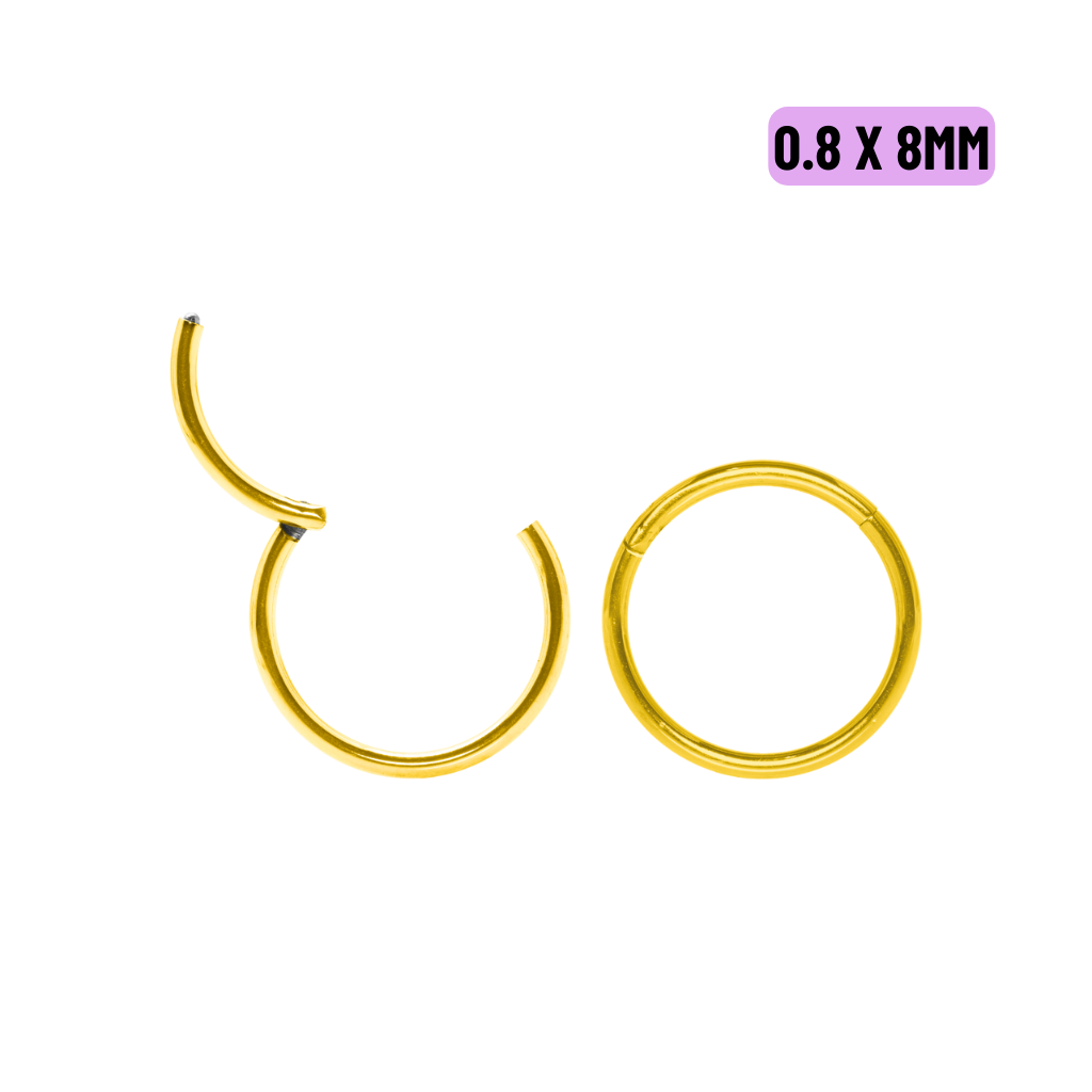 SEGMENTO CLICKER AÇO PVD GOLD – 0.8 X 8MM