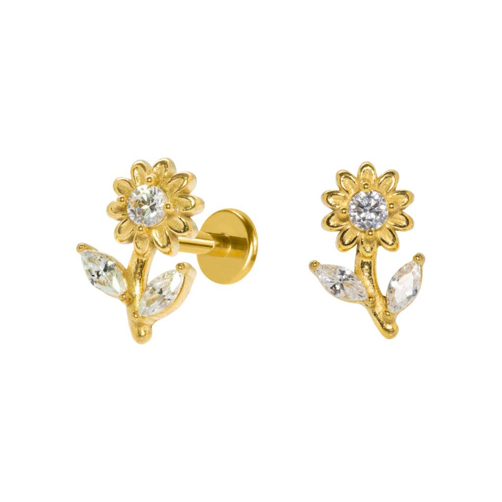 LABRET AÇO PVD FLOR COMPLETA