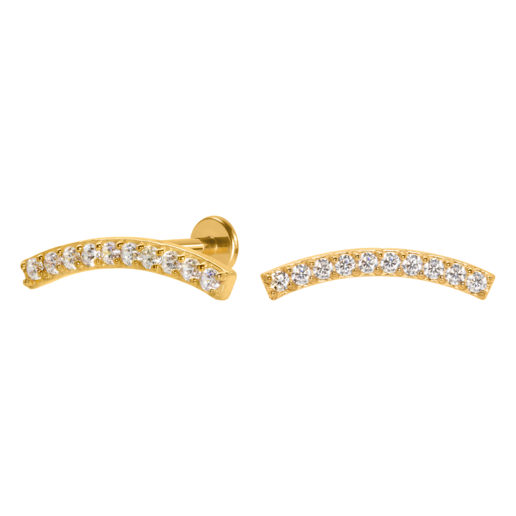 LABRET AÇO PVD R/I CLUSTER C/ ZIRCÔNIA