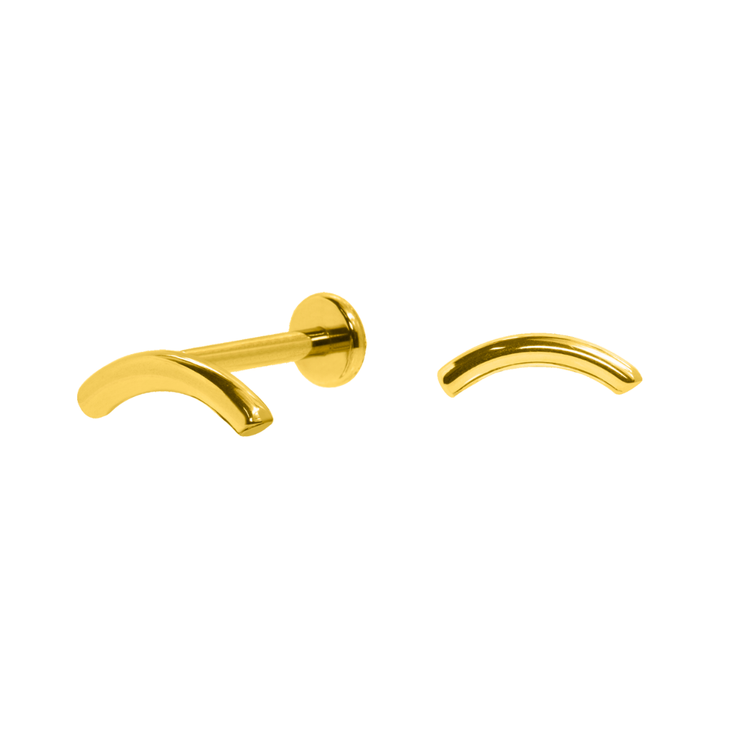 LABRET AÇO R/I BARRA CURVADA - PVD GOLD