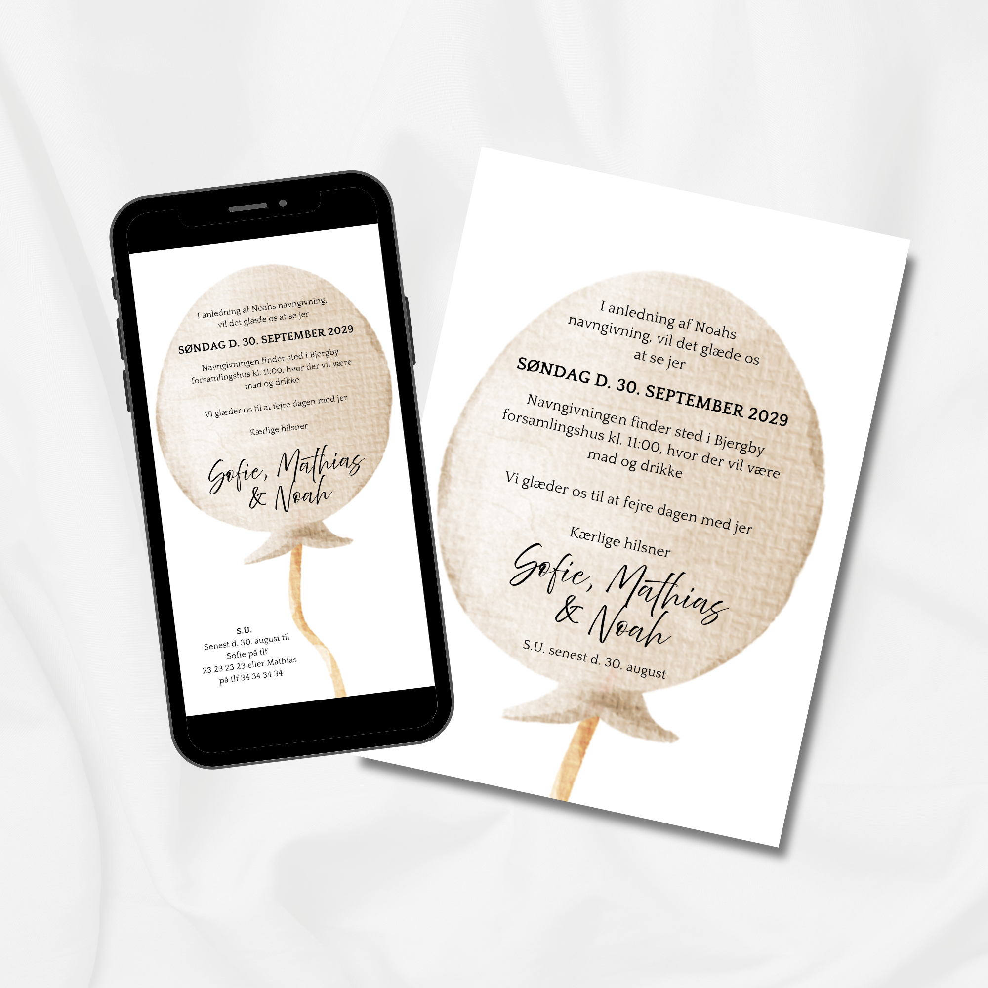 Beige ballon - Pakke - Navngivning