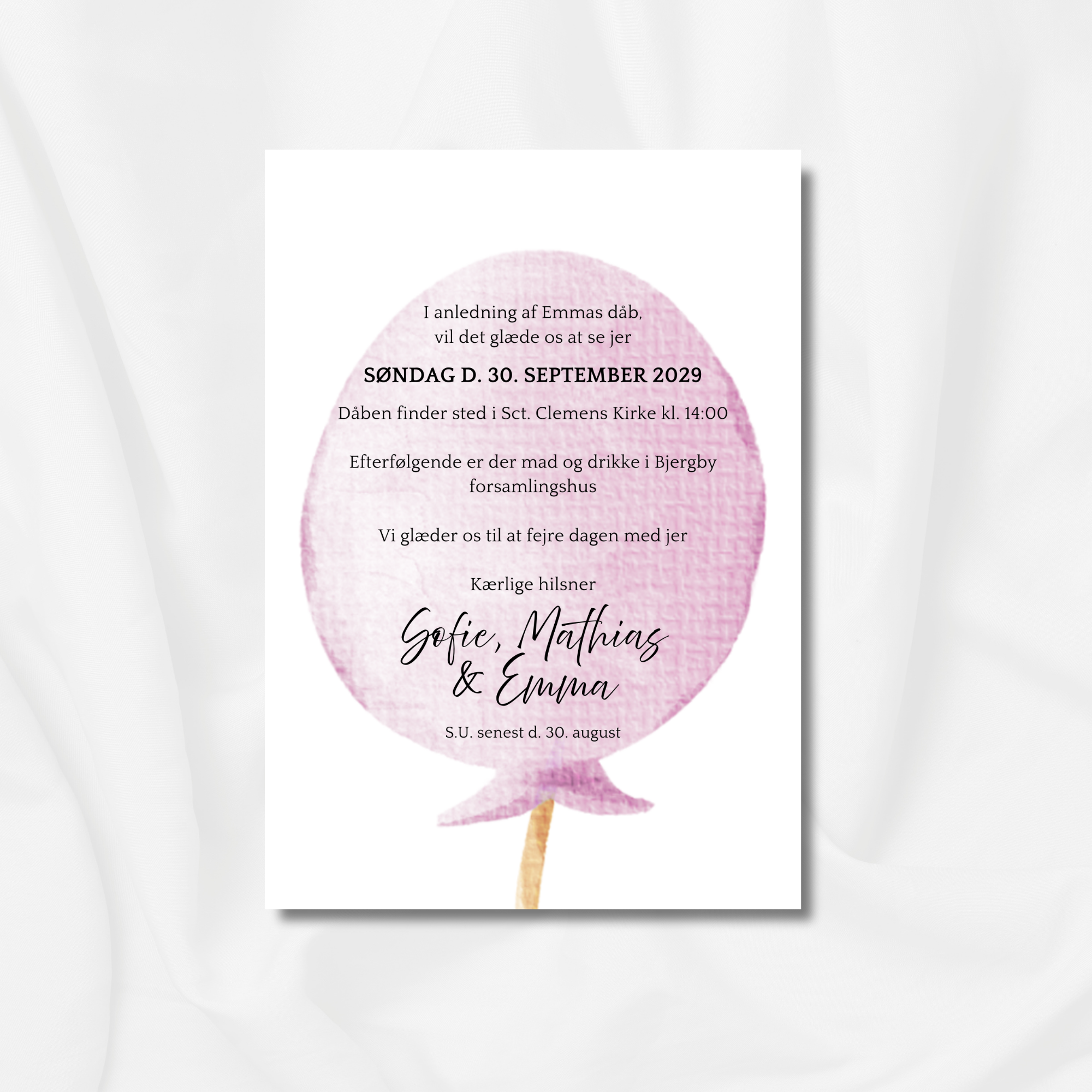 Lyserød ballon - Dåb