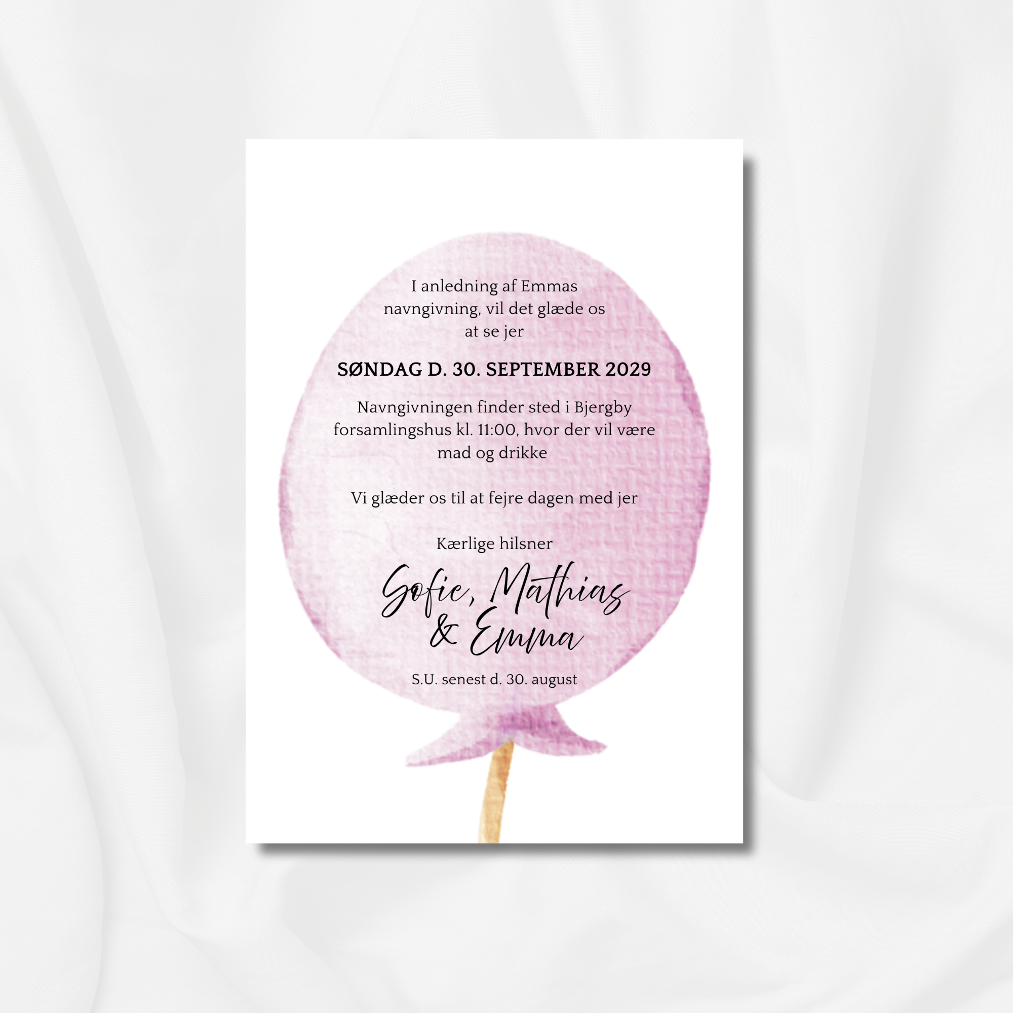 Lyserød ballon - Navngivning