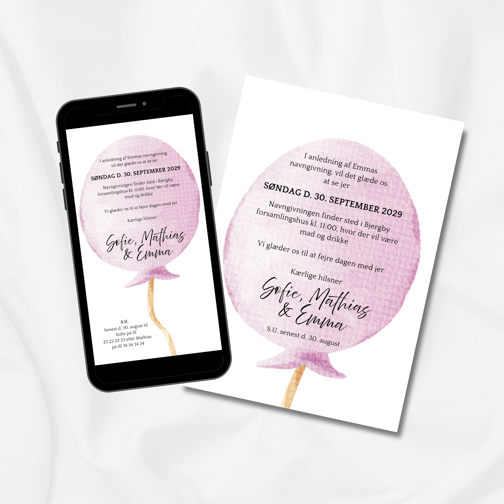 Lyserød ballon - Pakke - Navngivning