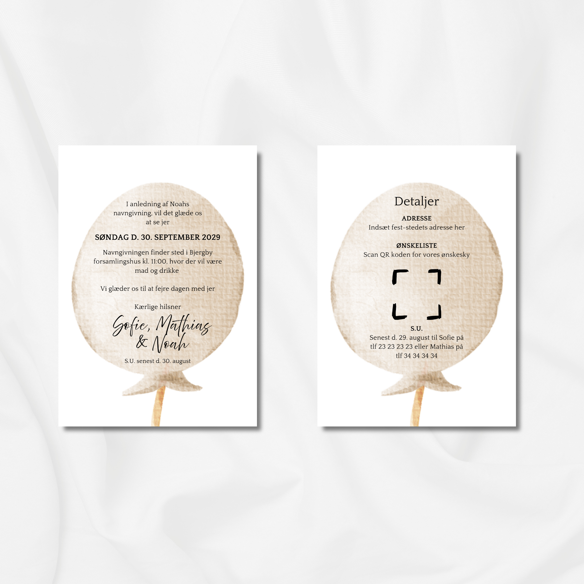 Beige ballon - Pakke - Navngivning