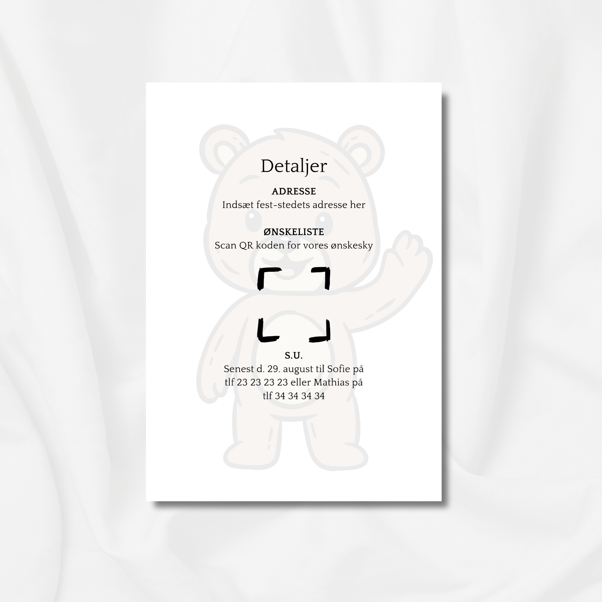 Bamse med grønne balloner - Navngivning