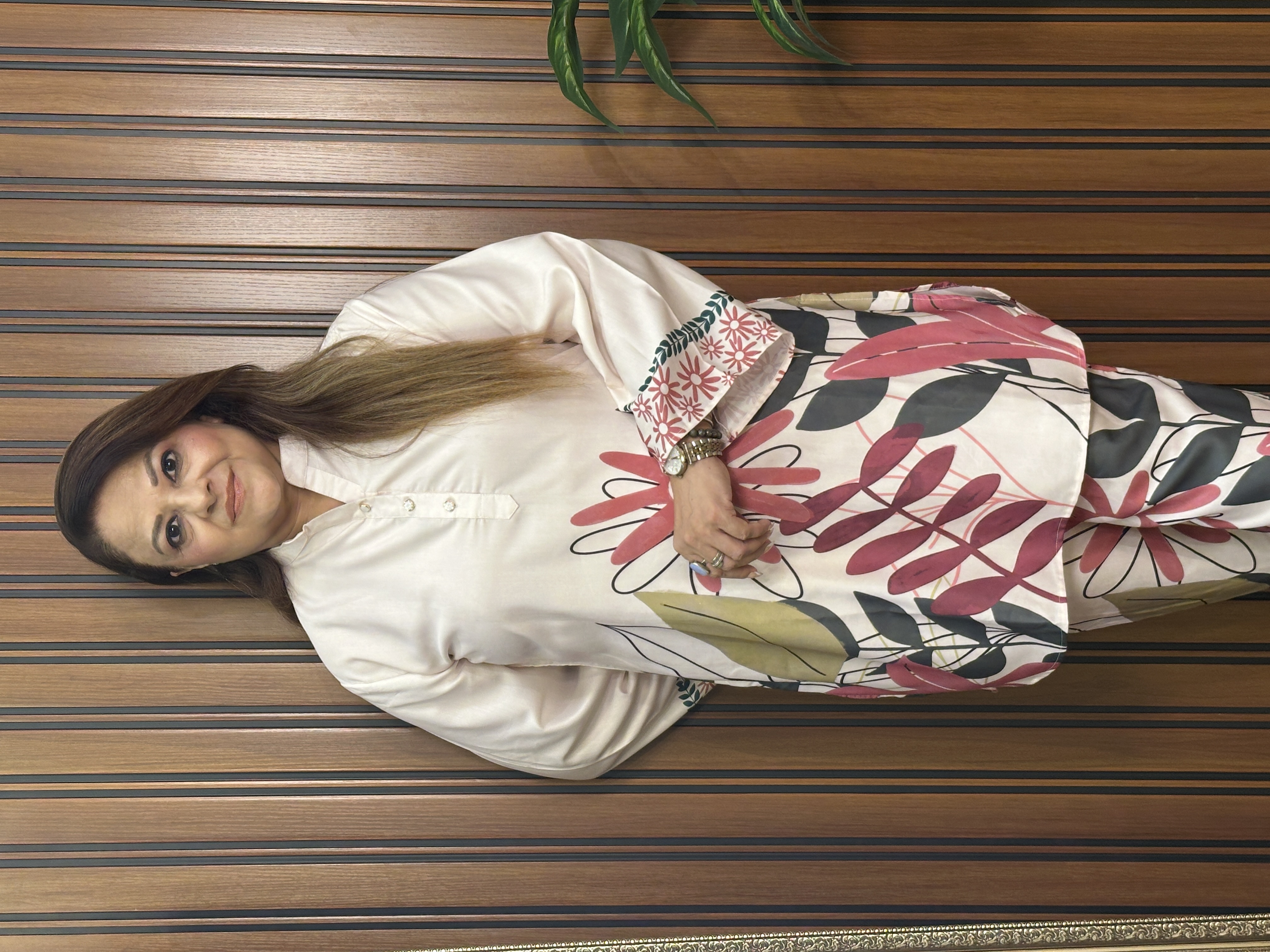 Off white-Floral Printed Co-ord Set