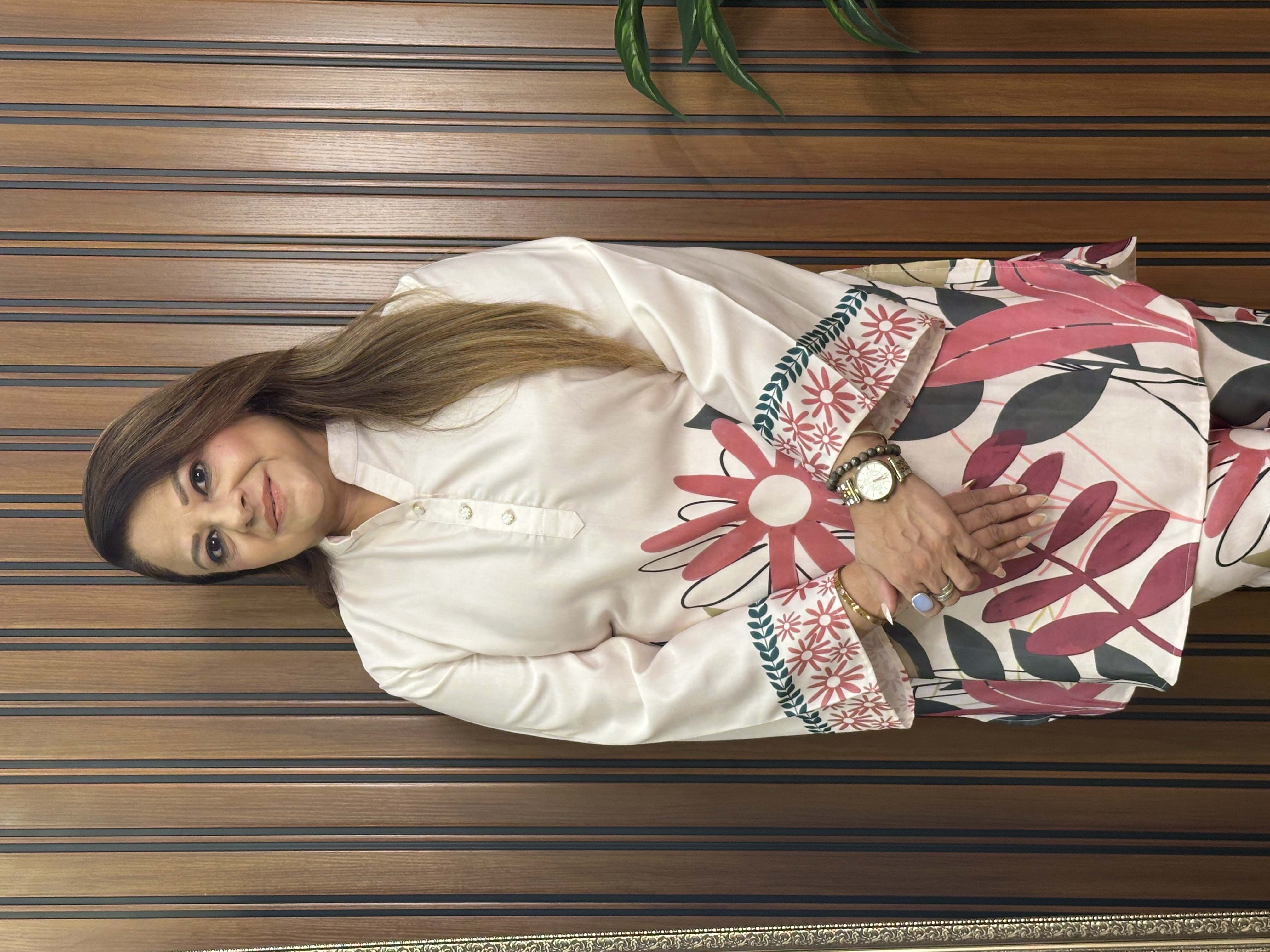 Off white-Floral Printed Co-ord Set