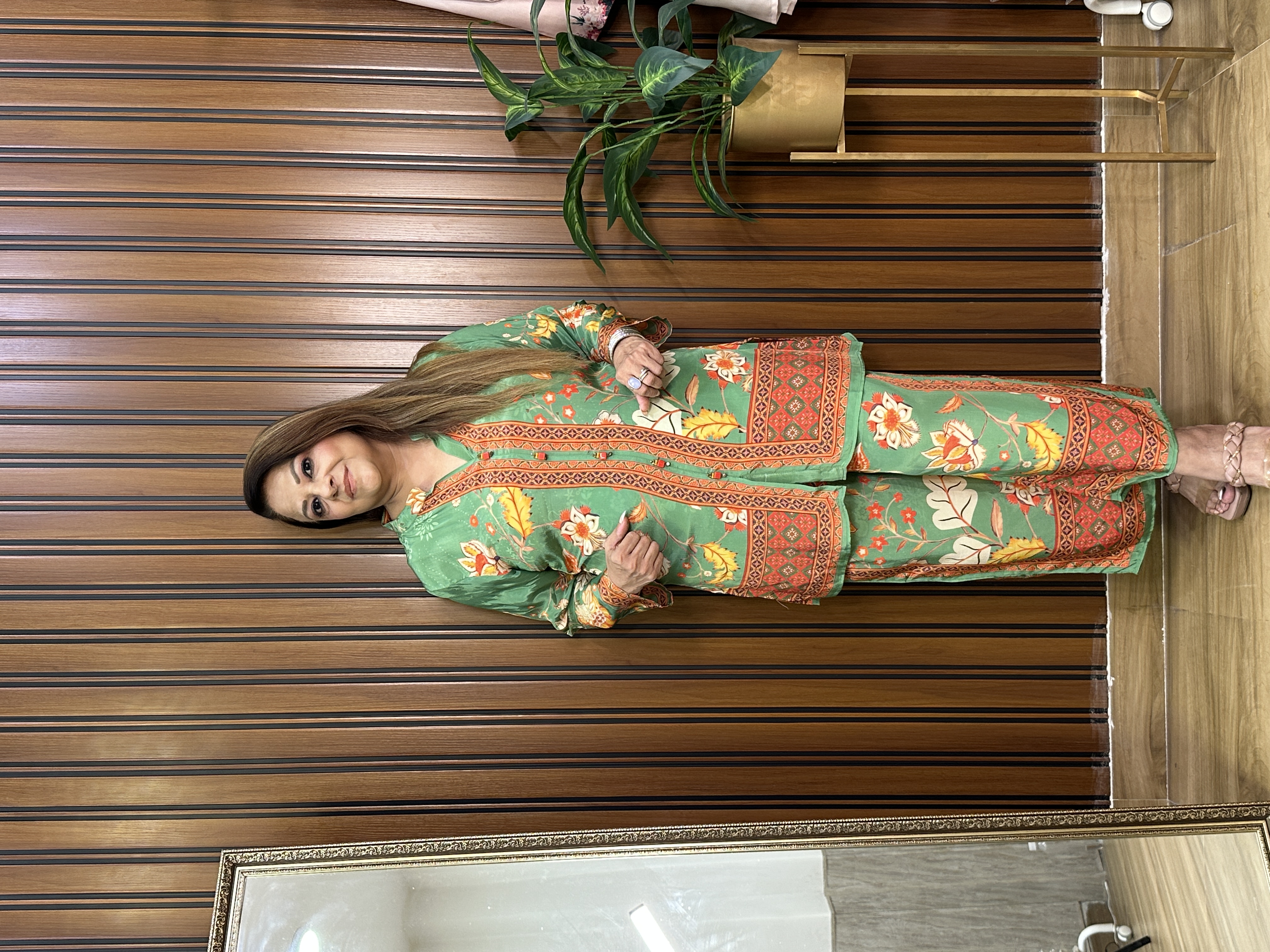 Green Floral Printed co-ord