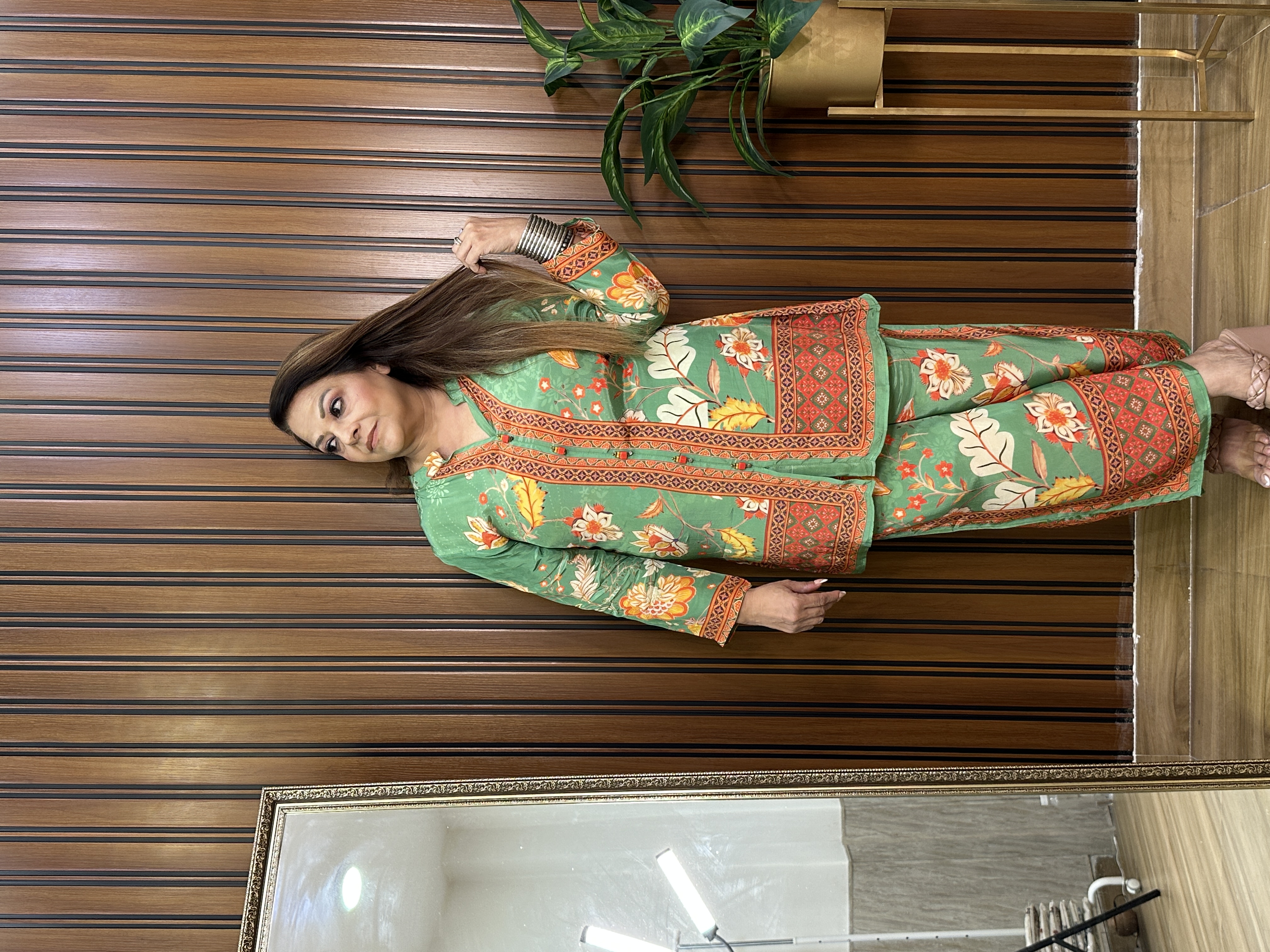 Green Floral Printed co-ord