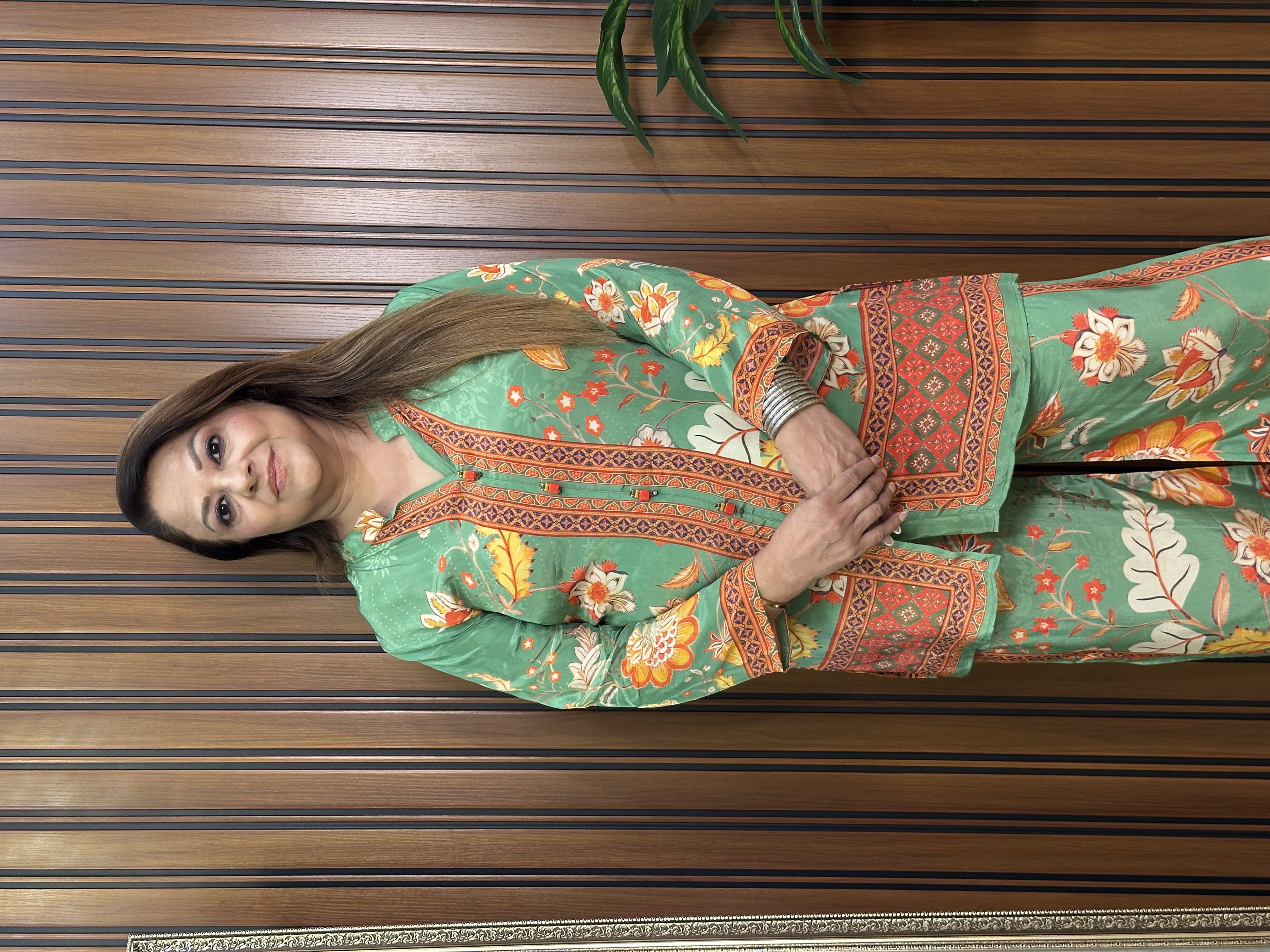 Green Floral Printed co-ord