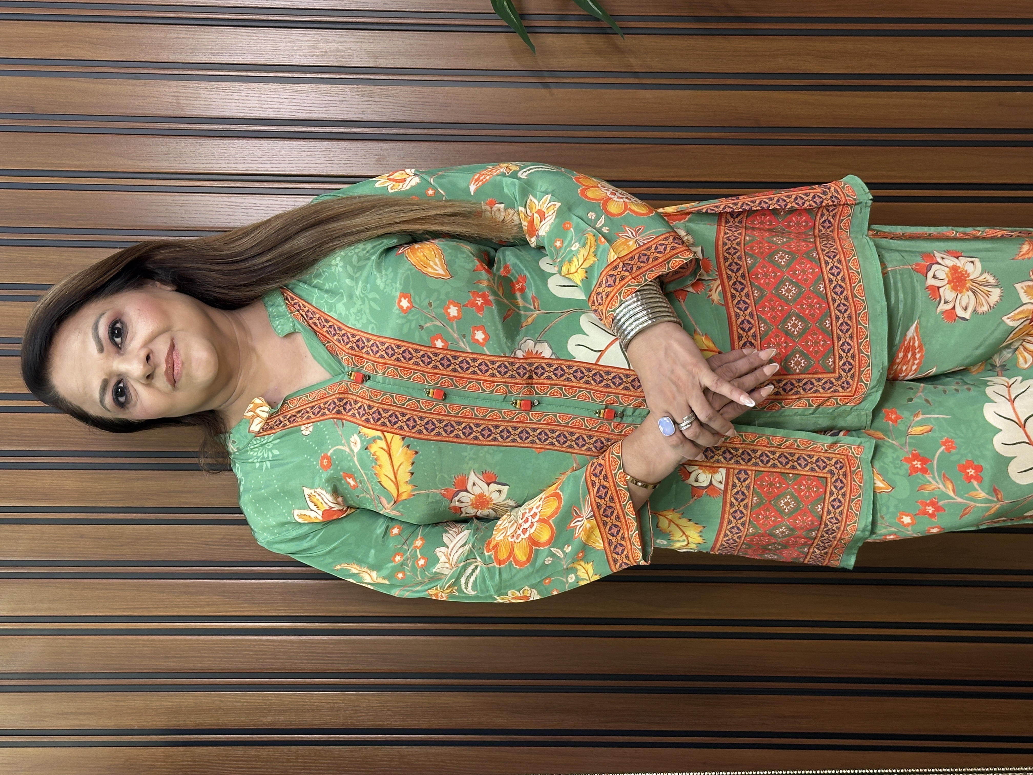 Green Floral Printed co-ord